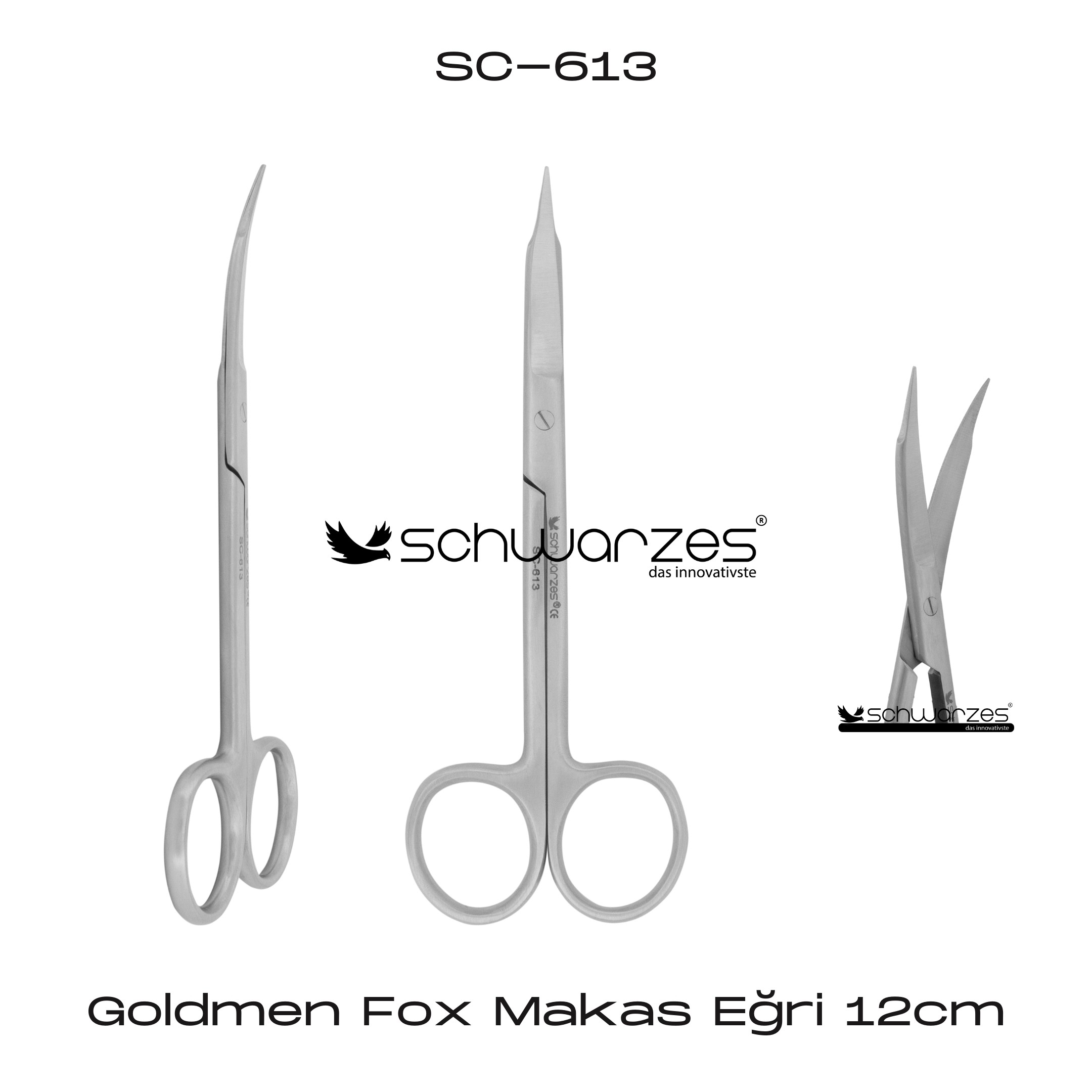 Goldmen Fox Makas Eğri 12cm