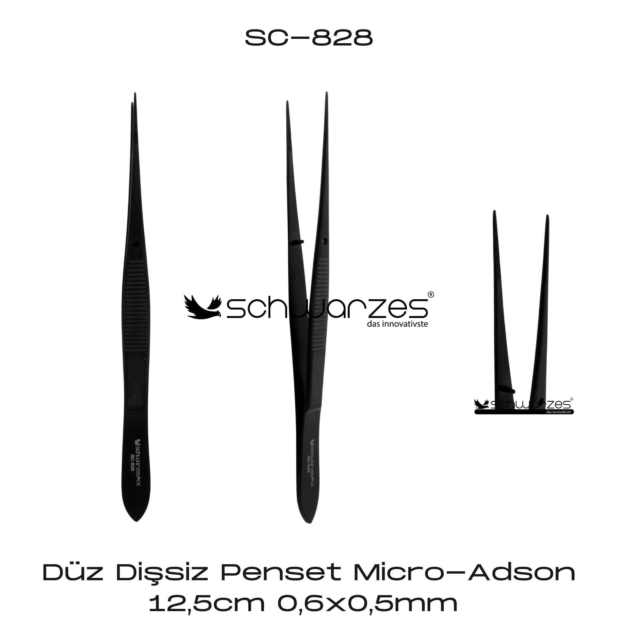 Düz Dişsiz Penset Micro-Adson 0,6x0,5mm 12,5cm