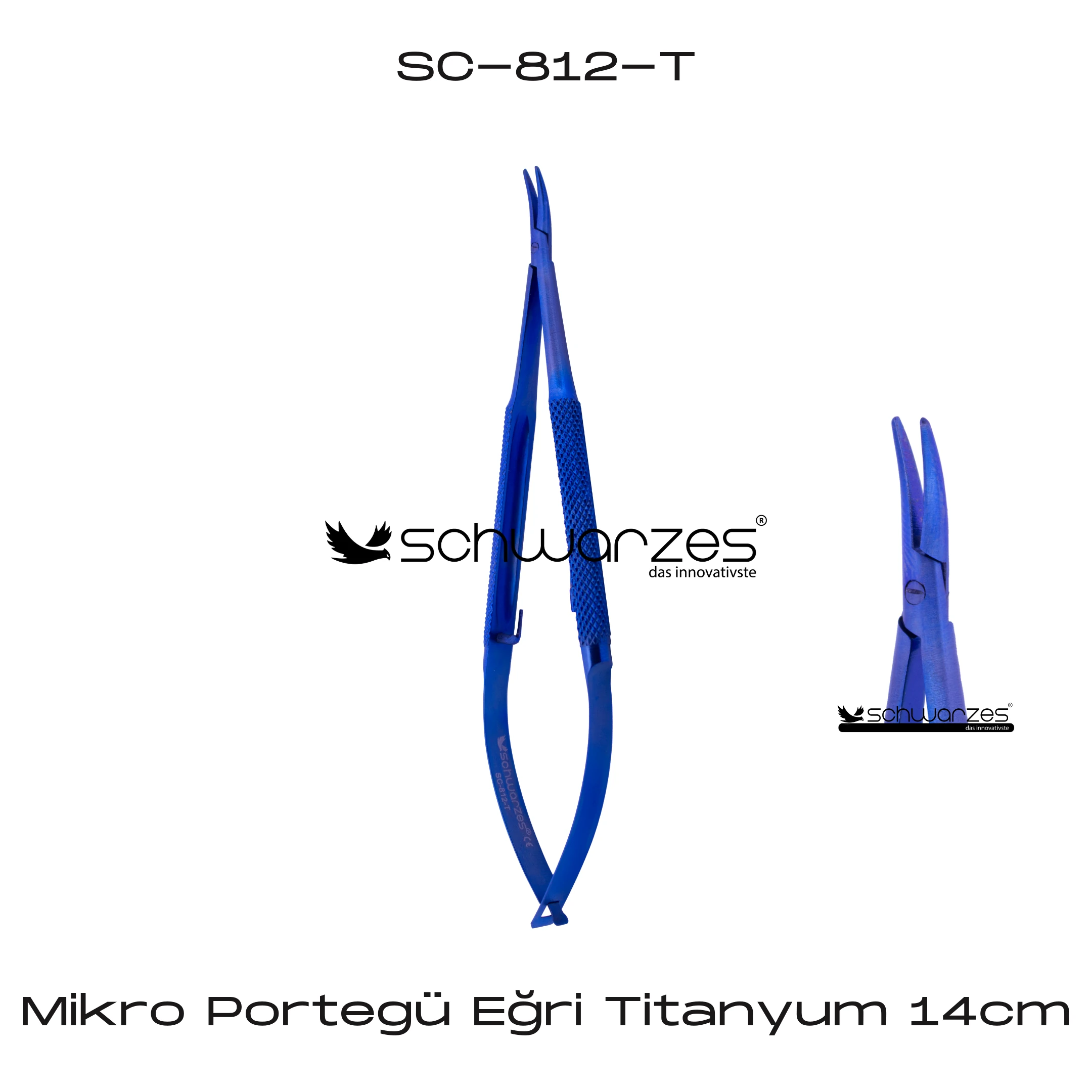 Mikro Portegü Eğri Titanyum 14cm