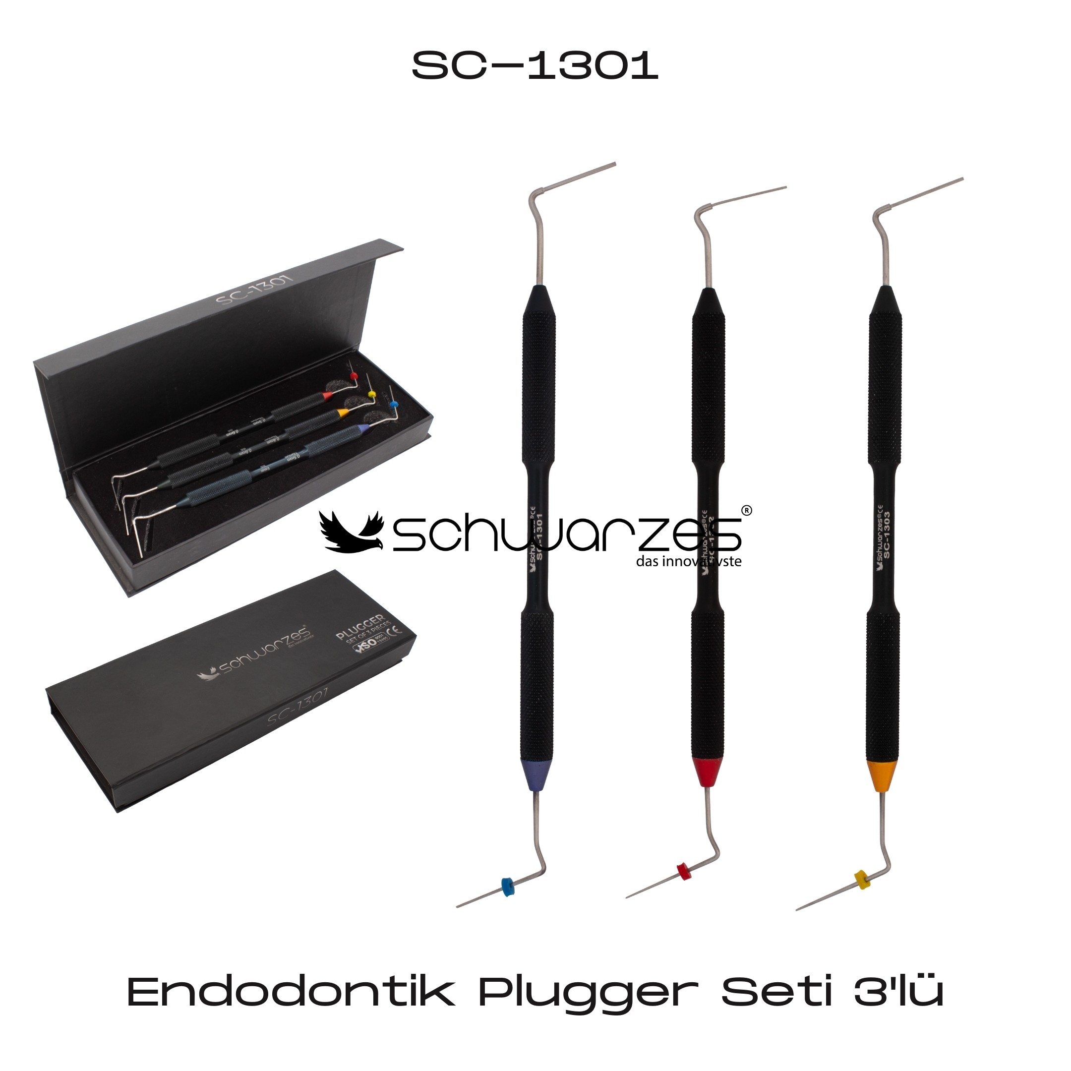 Endodontik Plugger Seti 3'lü