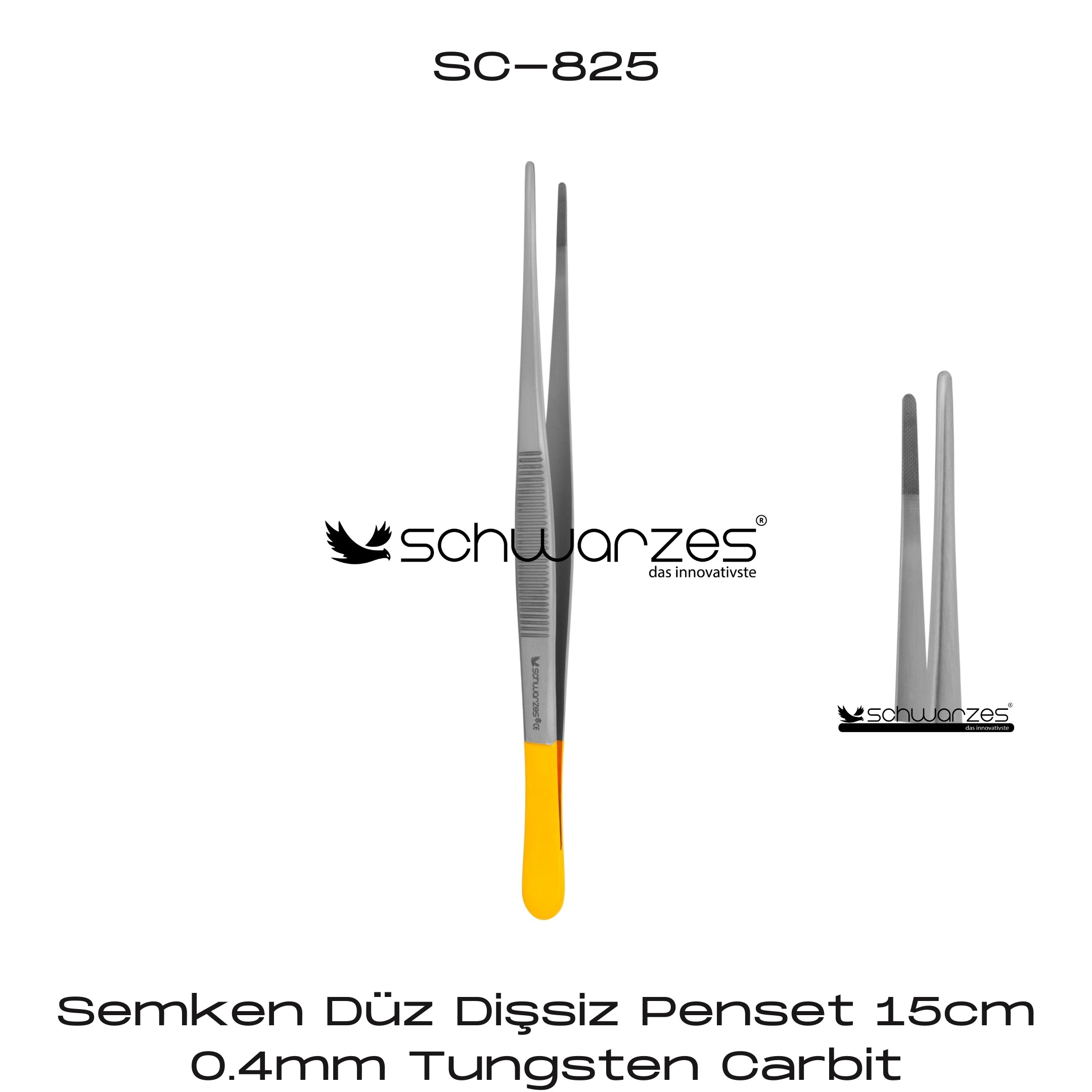 Semken Düz Dişsiz Penset 0.4mm 15cm TC