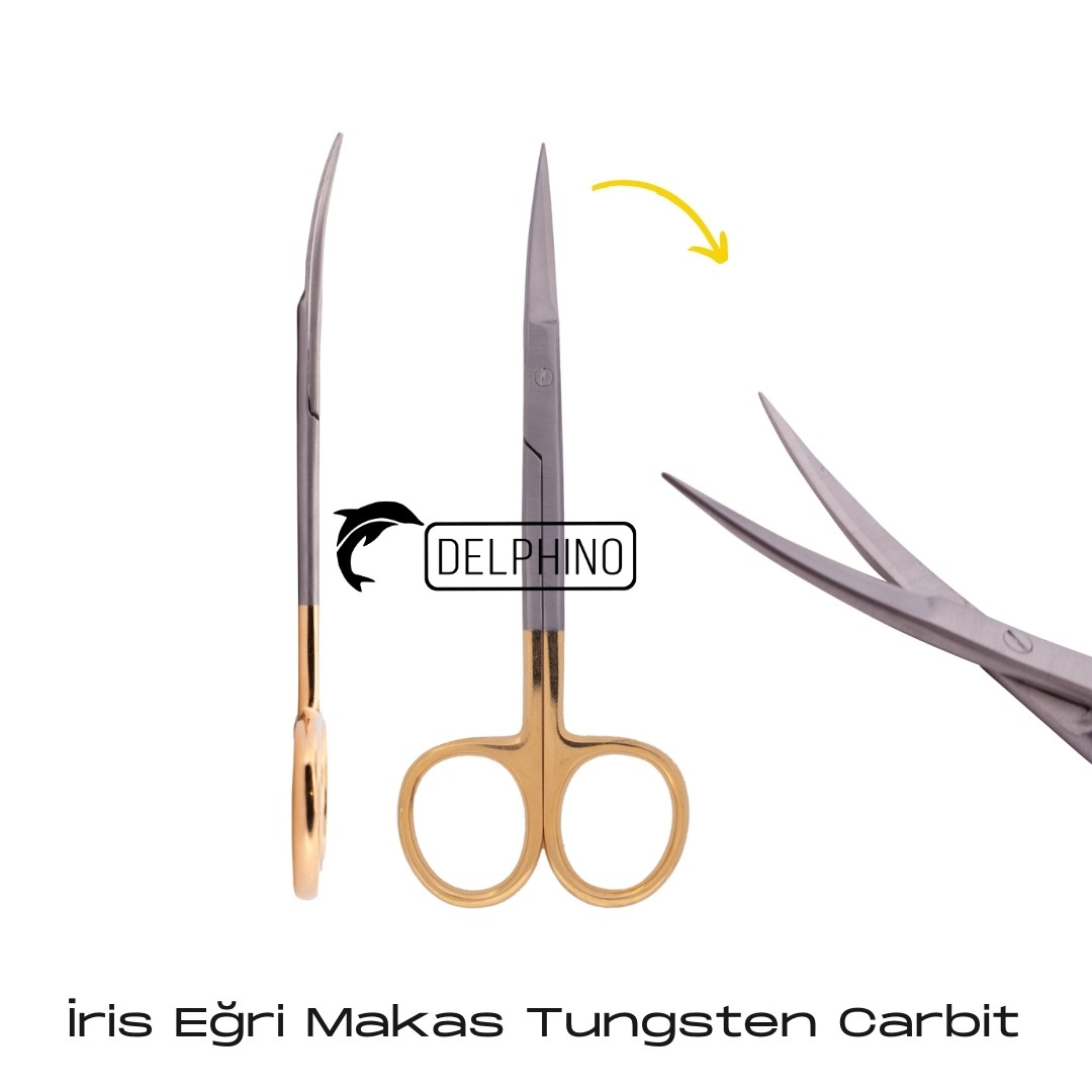 İris Eğri Makas Tungsten Carbit