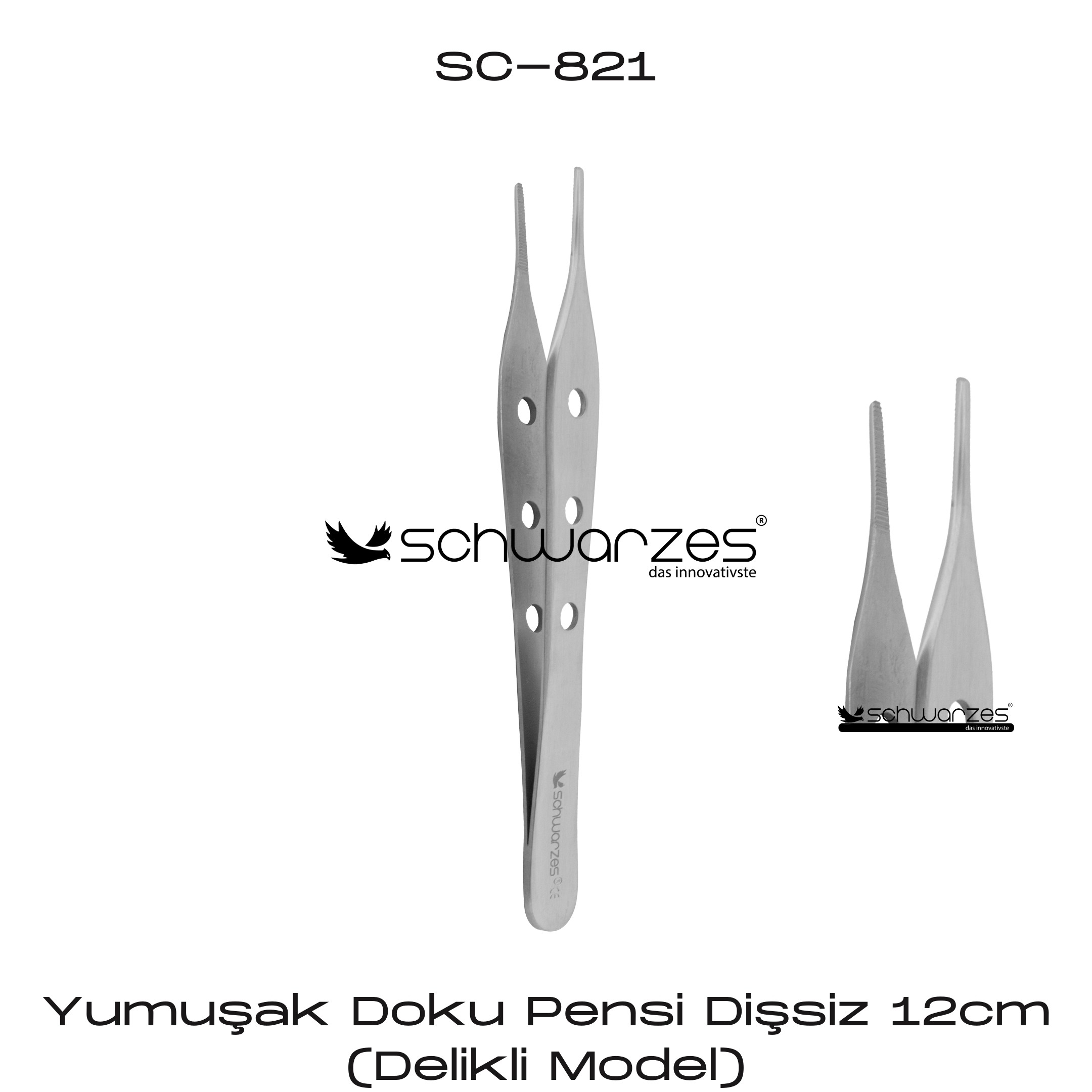 Yumuşak Doku Pensi Dişsiz-12cm (Delikli Model)