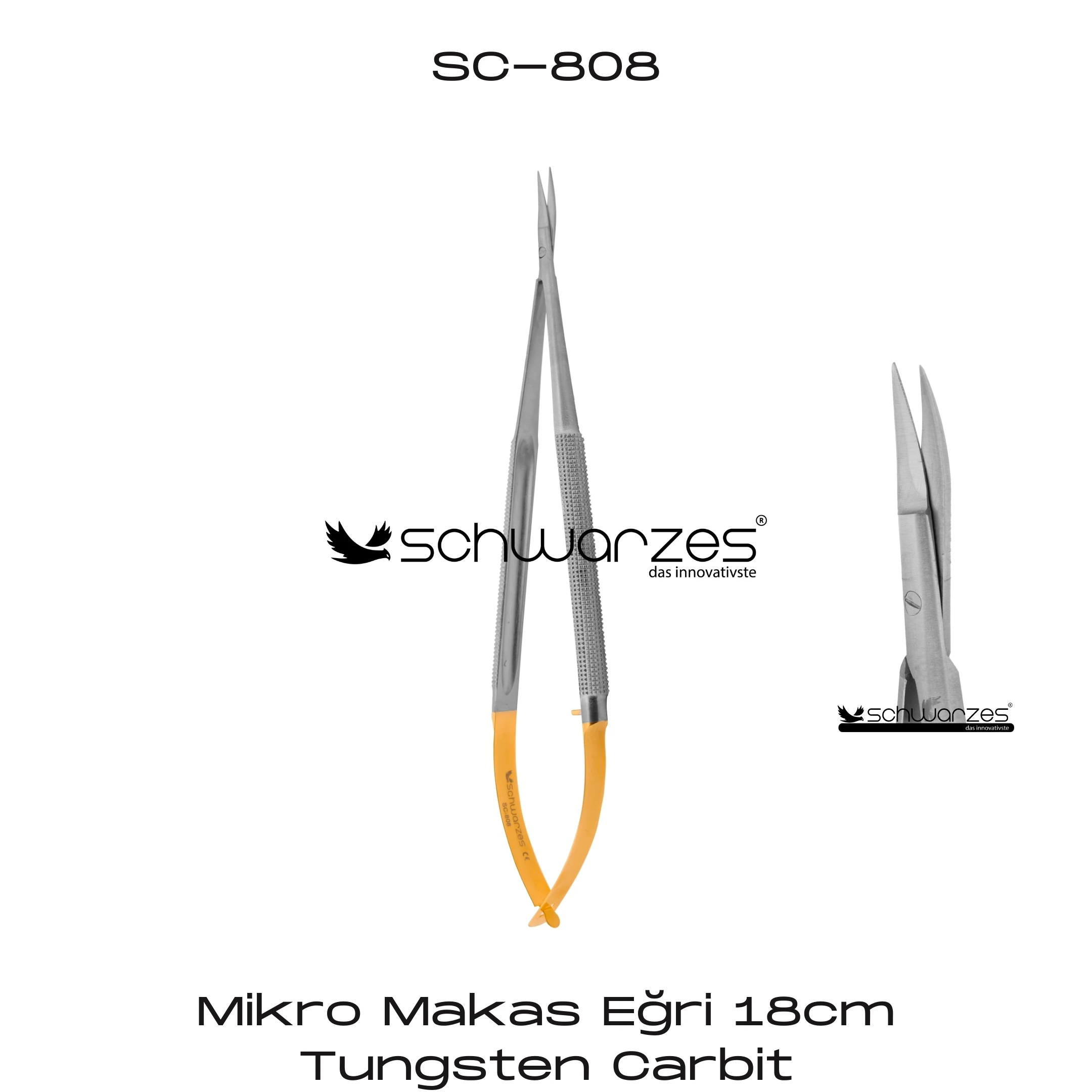 Mikro Makas Eğri 18cm TC