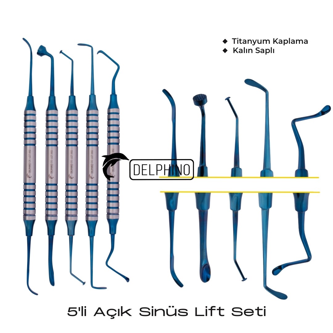 Açık Sinüs Lift Seti 5'li (Mavi Titanyum Kaplamalı)