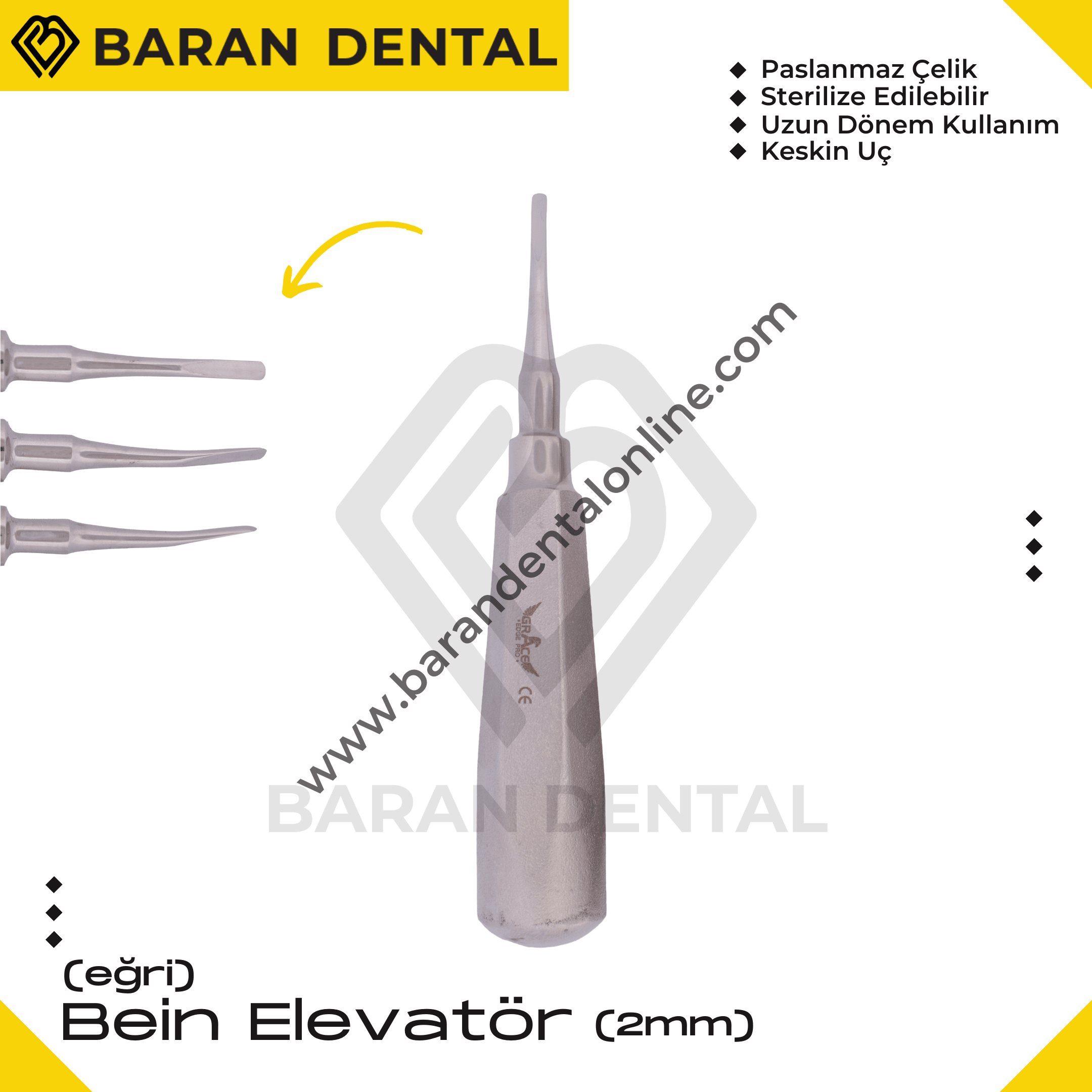 Bein Elevatör Eğri Grace - 2.5mm