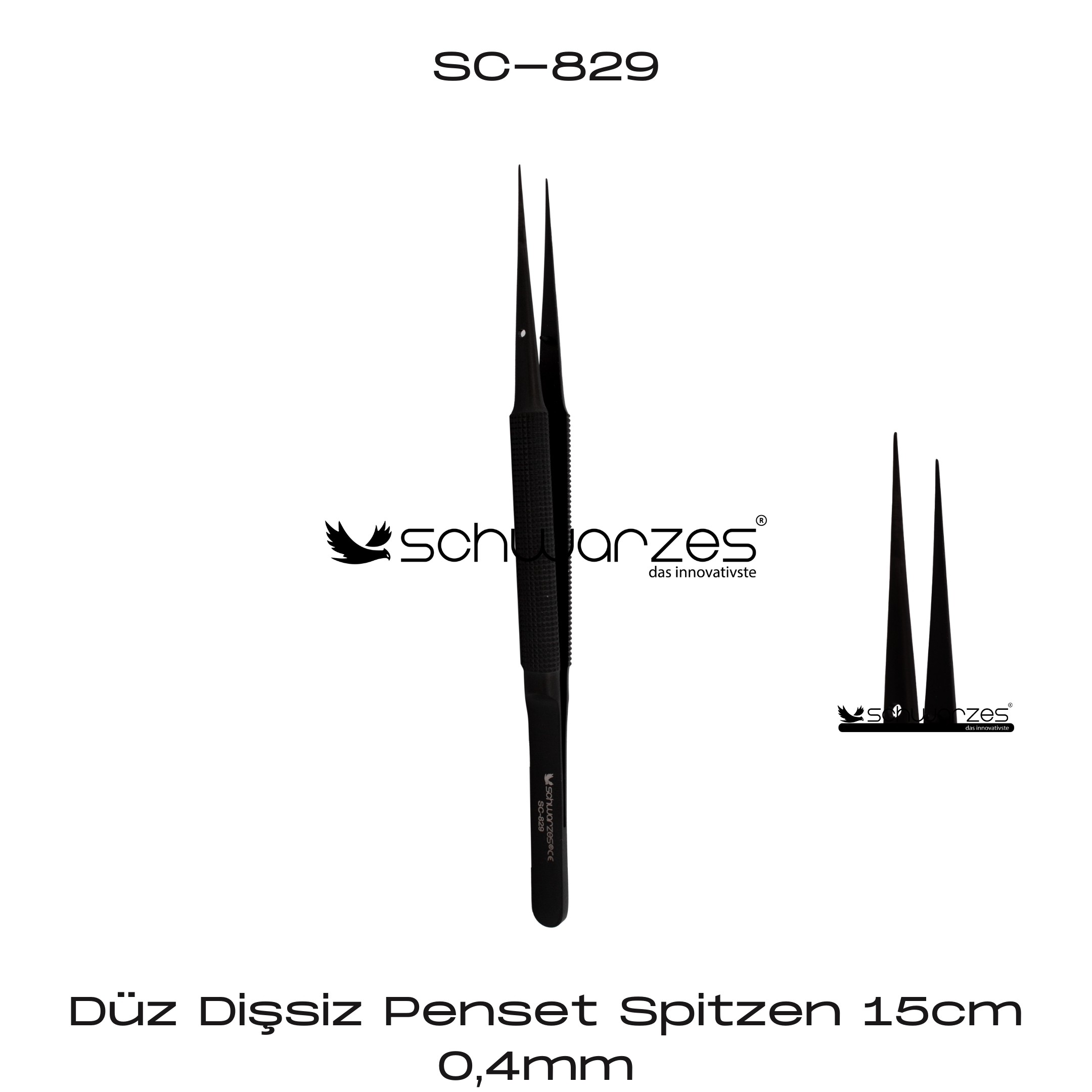 Düz Dişsiz Penset Spitzen 0,4mm 15cm