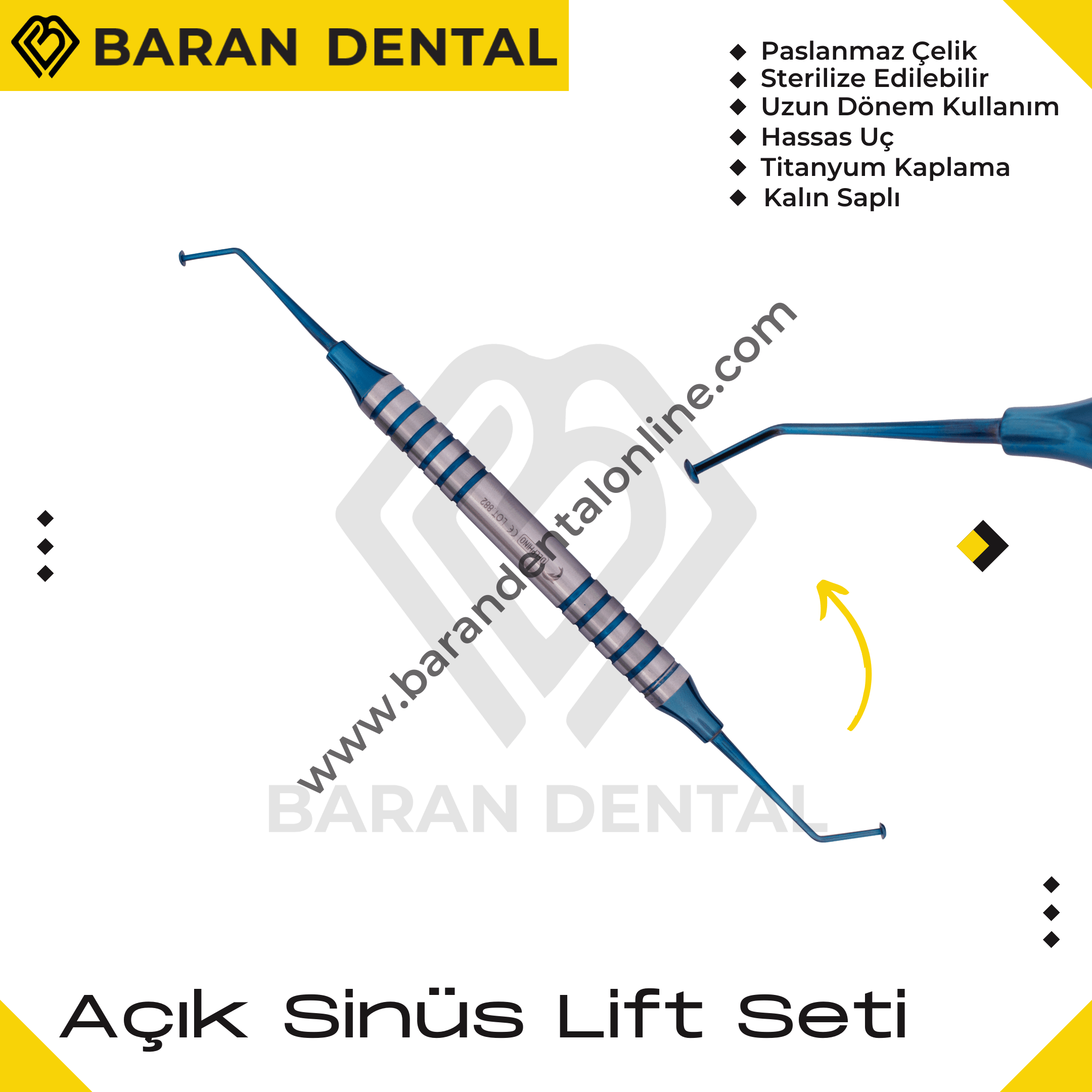 Açık Sinüs Lift Seti 5'li (Mavi Titanyum Kaplamalı)