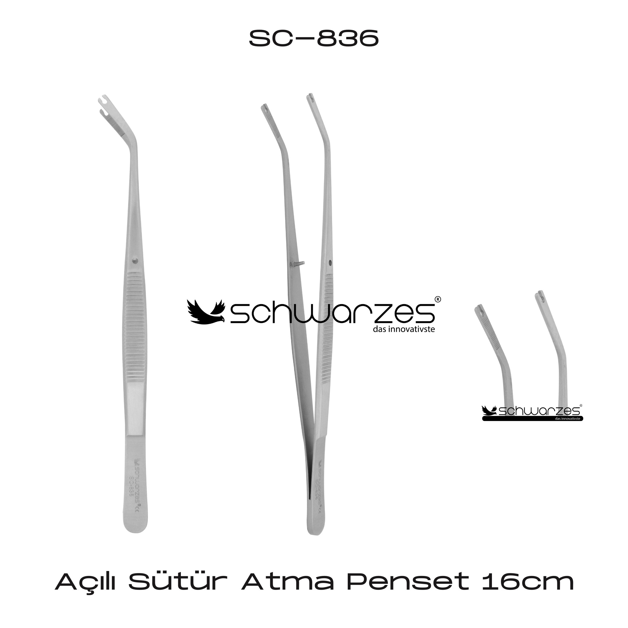 Açılı Sütür Atma Penset 16cm