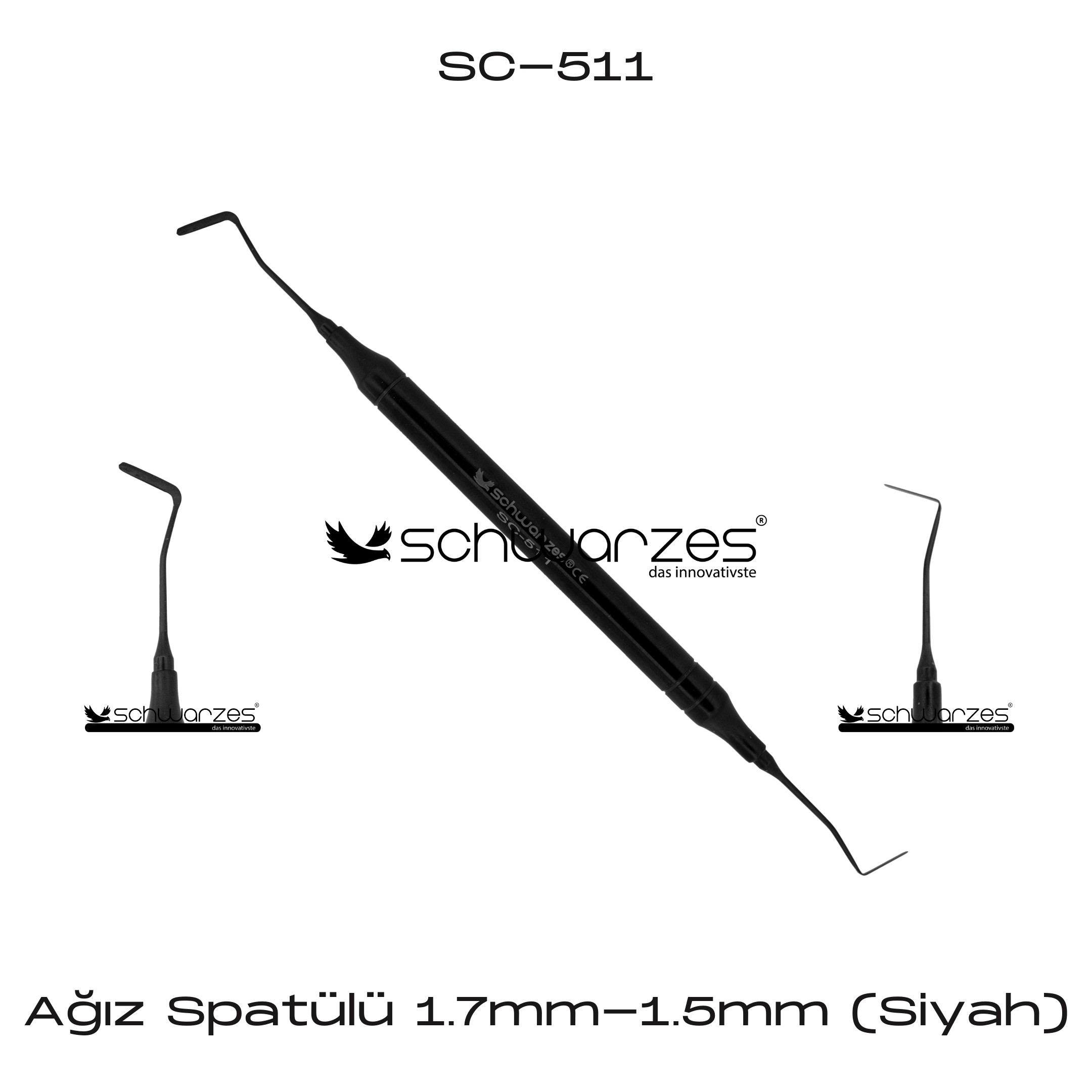 Ağız Spatülü 1.7mm-1.5mm (Siyah)