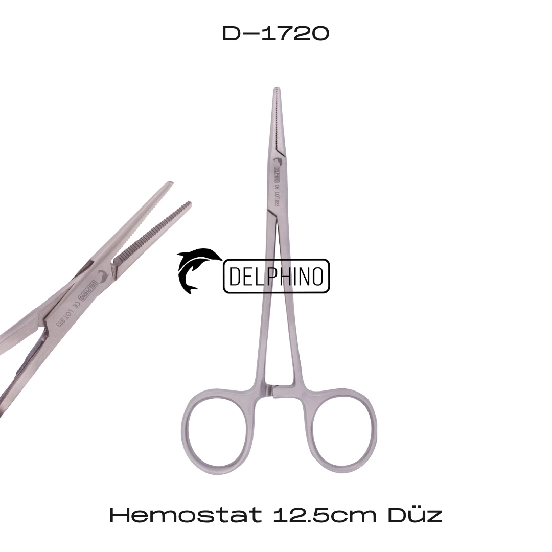 Hemostat 12.5cm - Düz