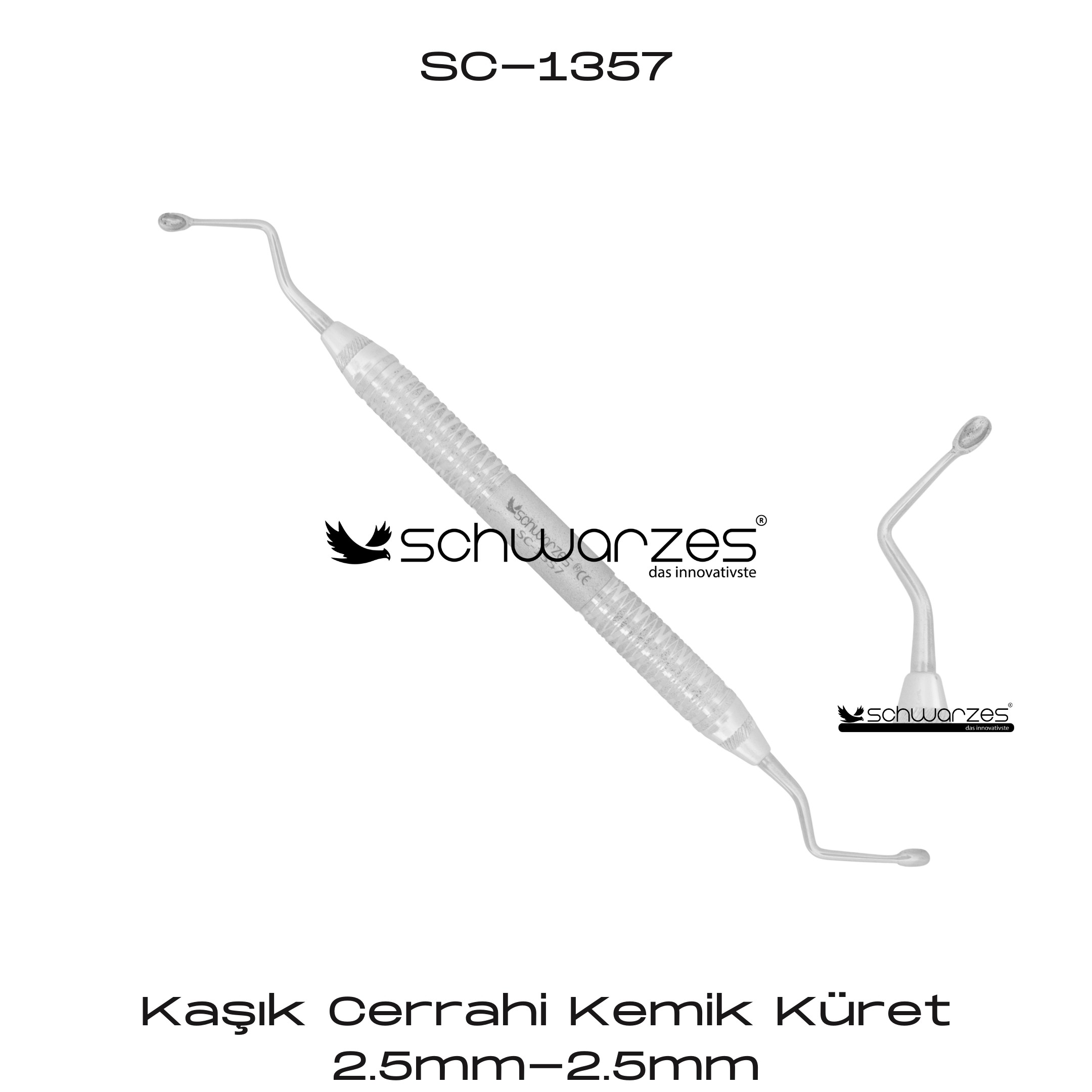 Kaşık Cerrahi Kemik Küret - 2.5mm-2.5mm