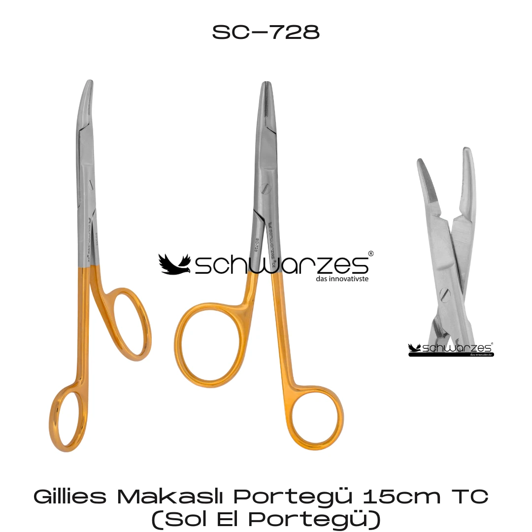 Gillies Makaslı Portegü 15cm TC (Solak)
