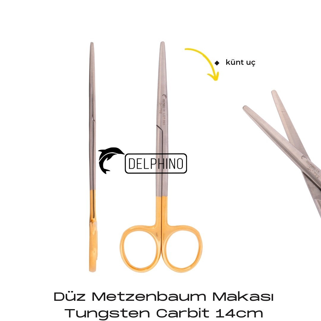 Düz Metzenbaum Makası Tungsten Carbit