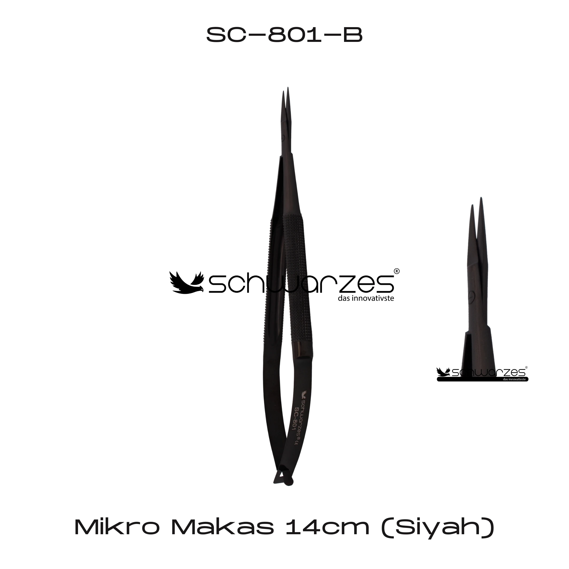 Mikro Makas 14cm  (Siyah)