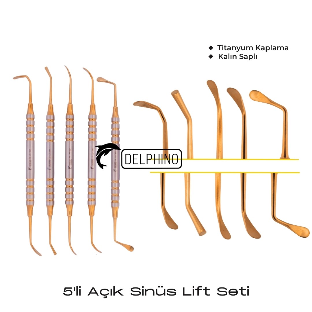 Açık Sinüs Lift Seti 5'li (Sarı Titanyum Kaplamalı)