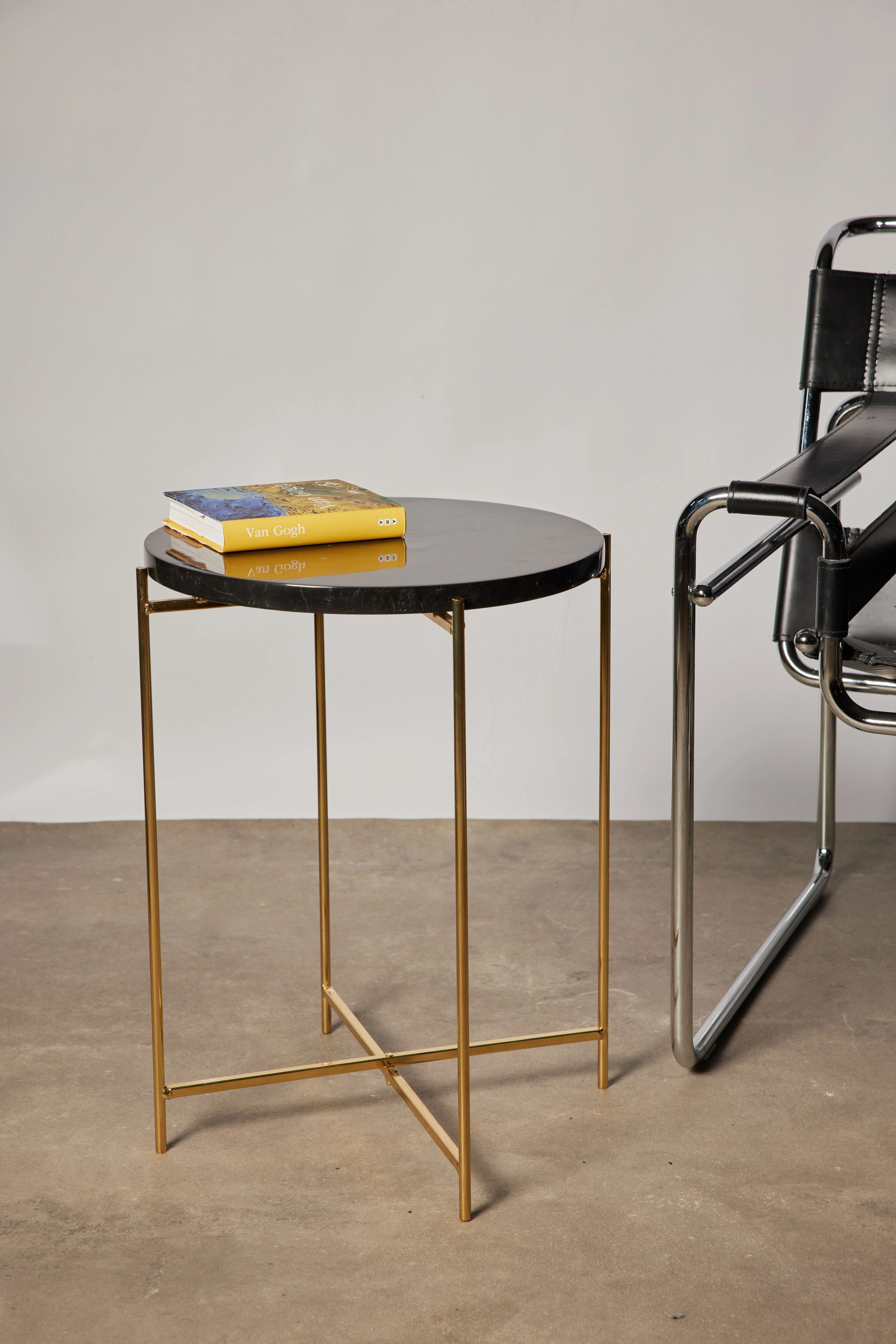 Alfy Siyah Mermer Yan Sehpa