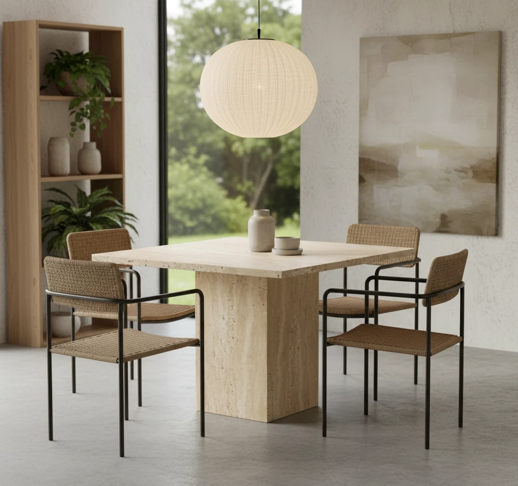 Core Traverten Yemek Masası