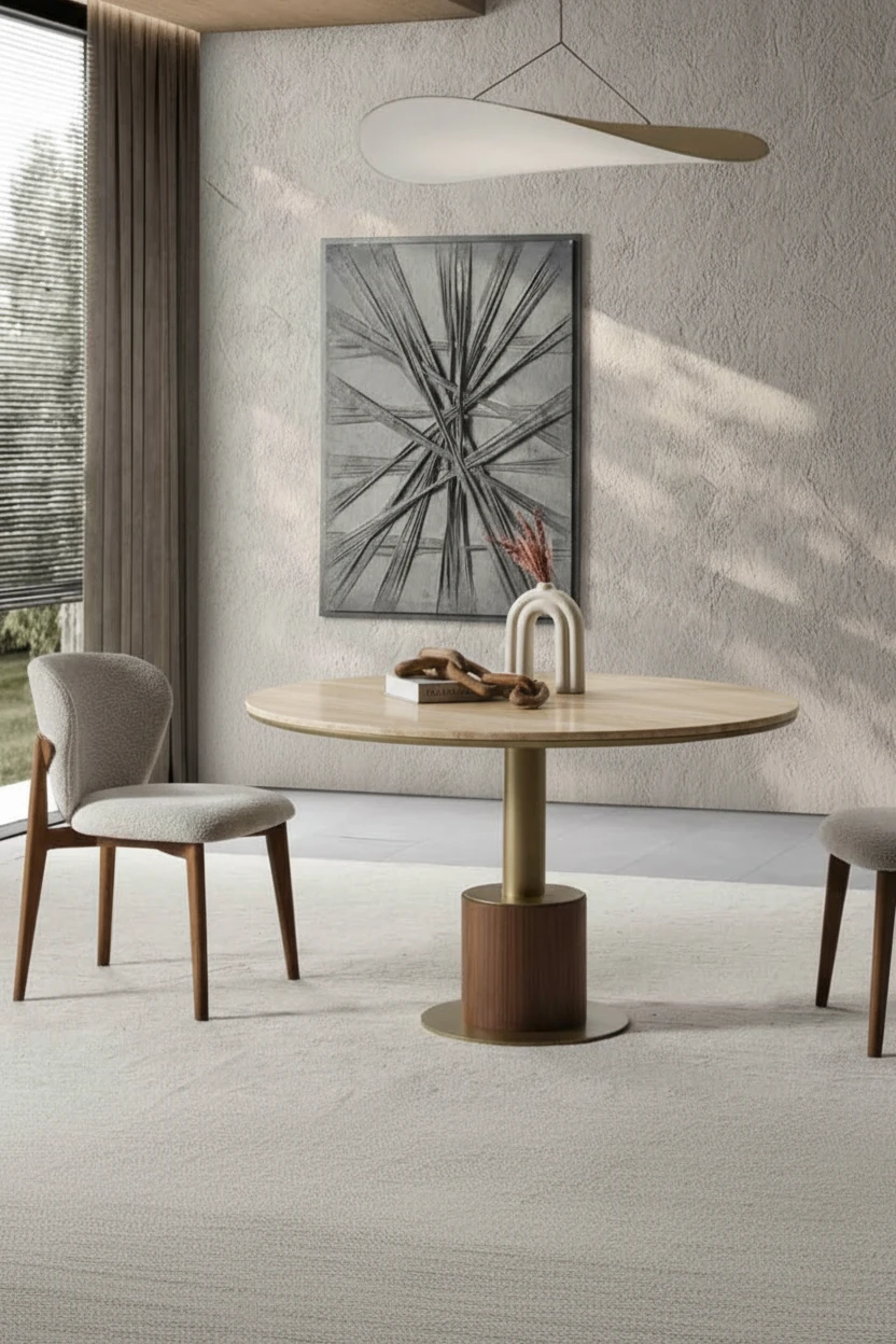 Hermia Traverten Yemek Masası