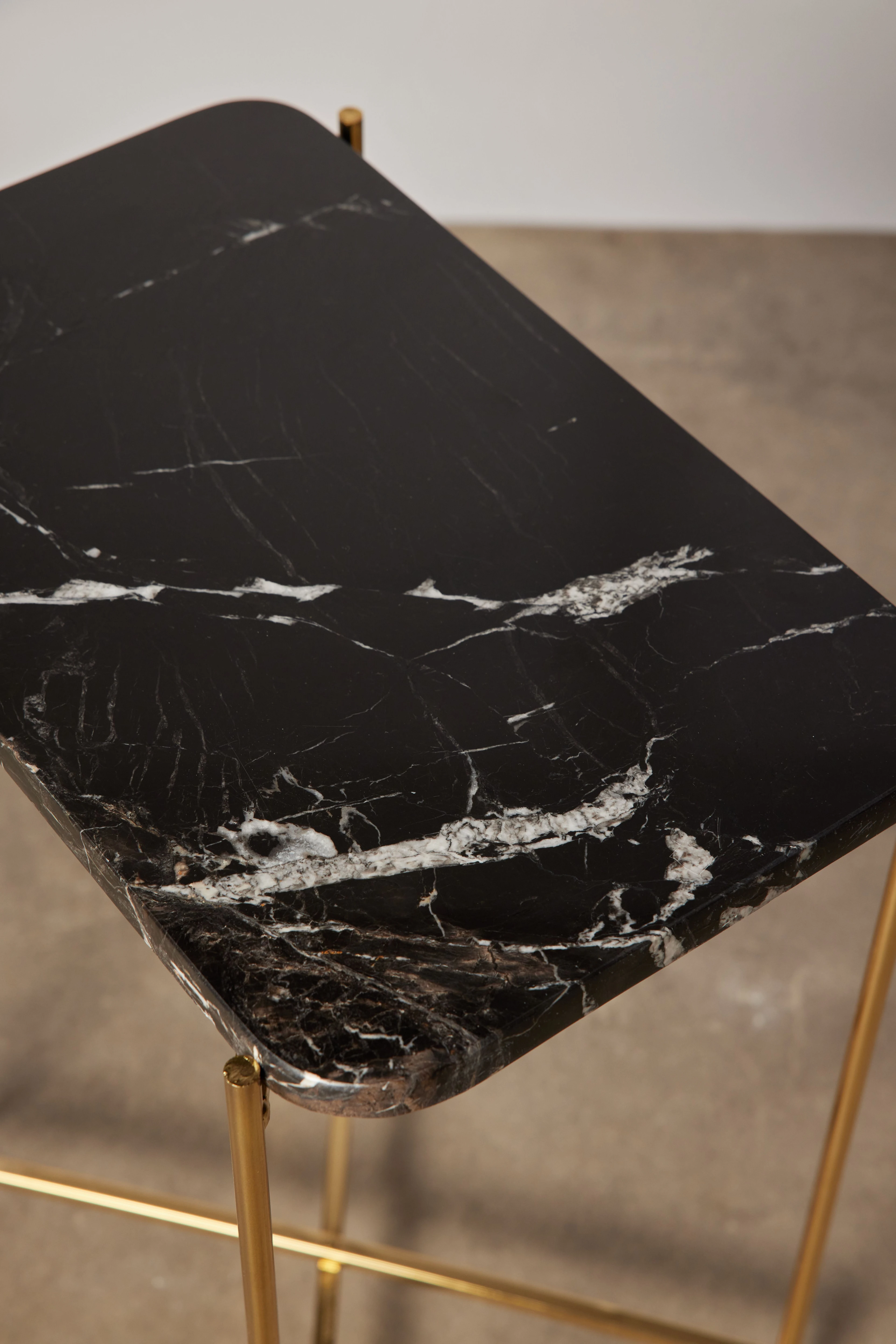 Luna Siyah Mermer Yan Sehpa 