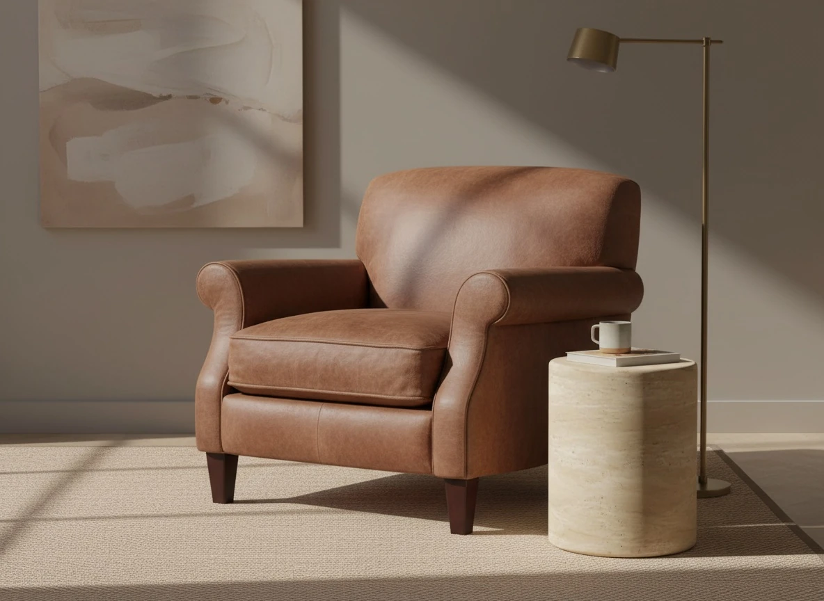 Lume Traverten Yan Sehpa