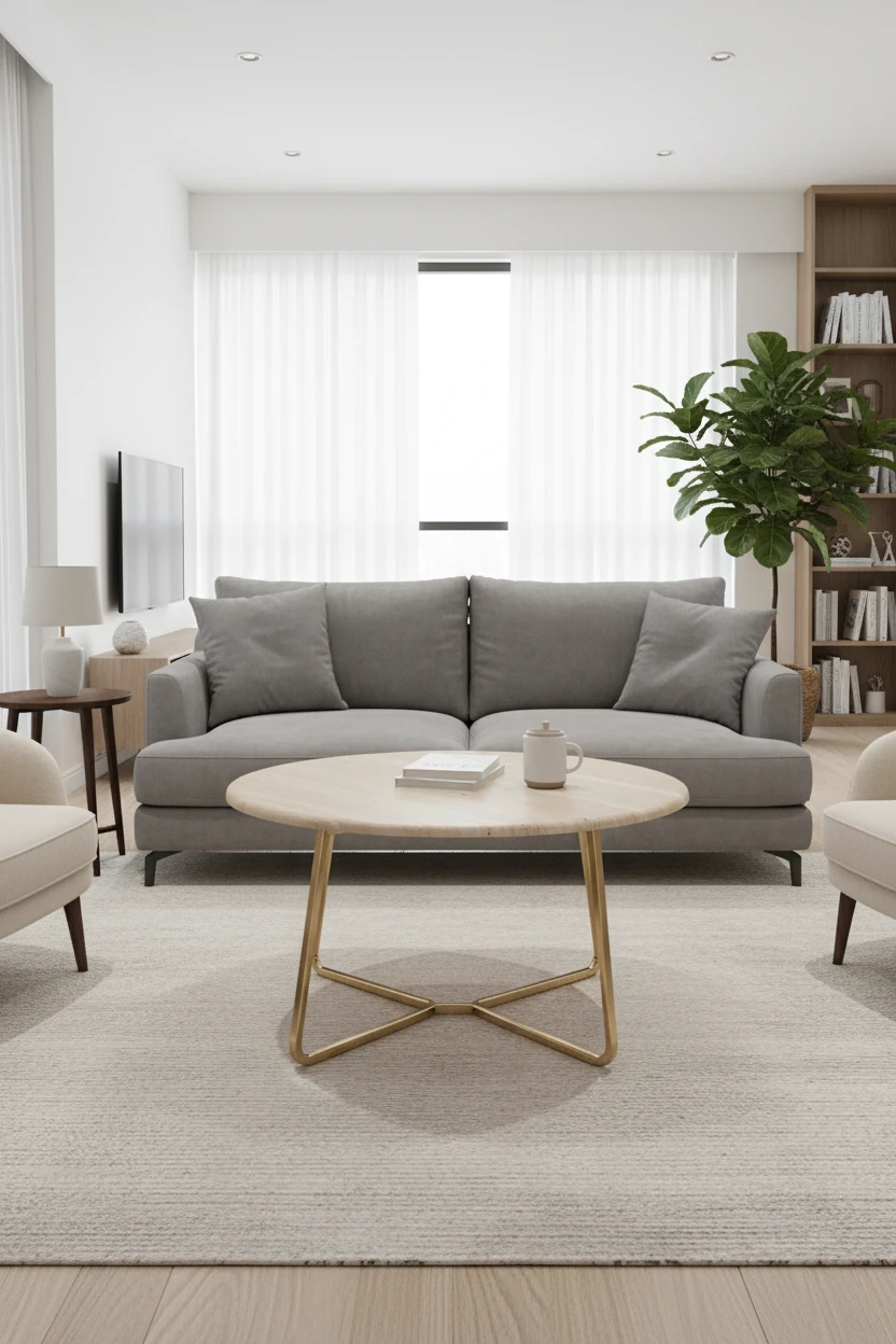 Butterfly Traverten Orta Sehpa