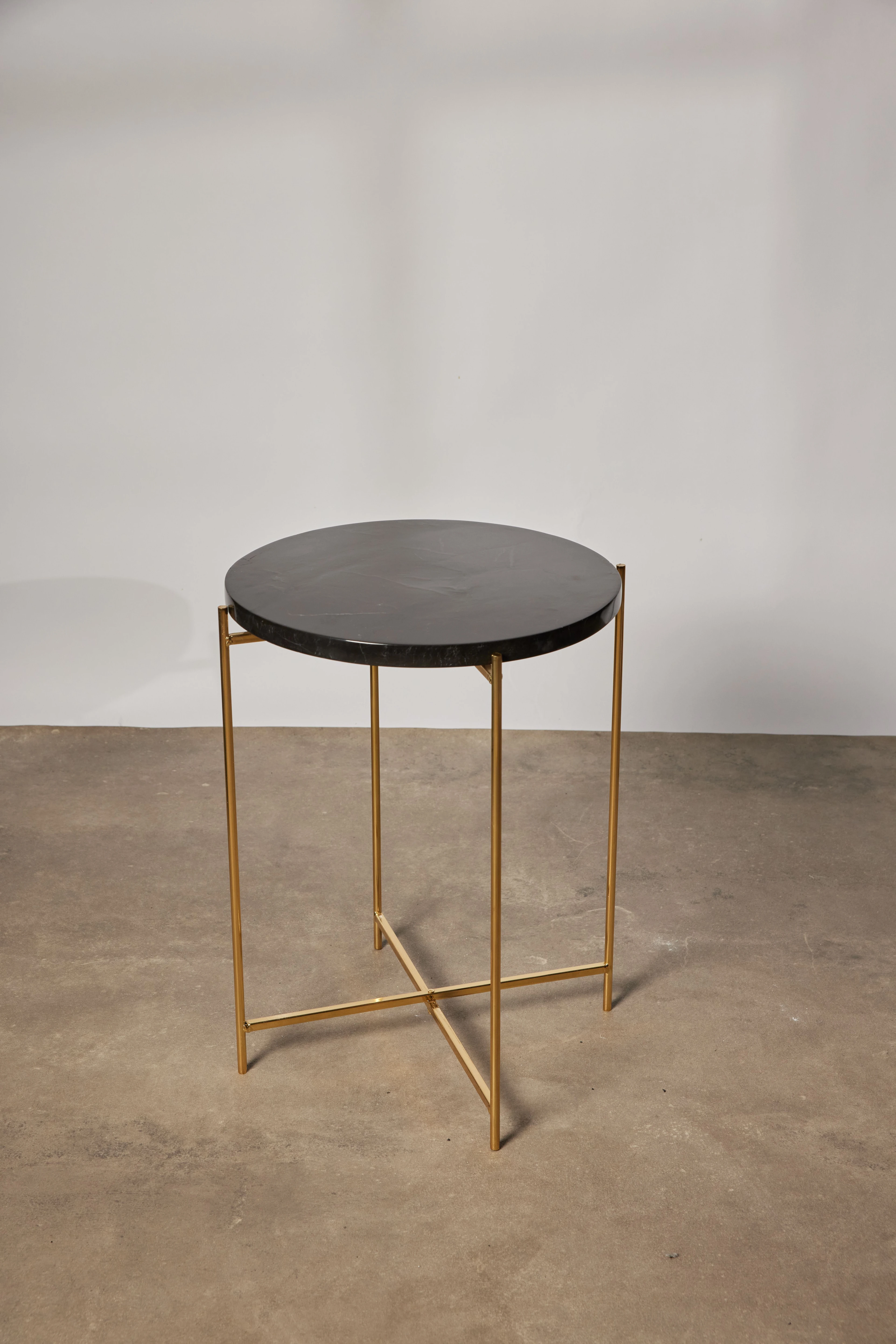 Alfy Siyah Mermer Yan Sehpa