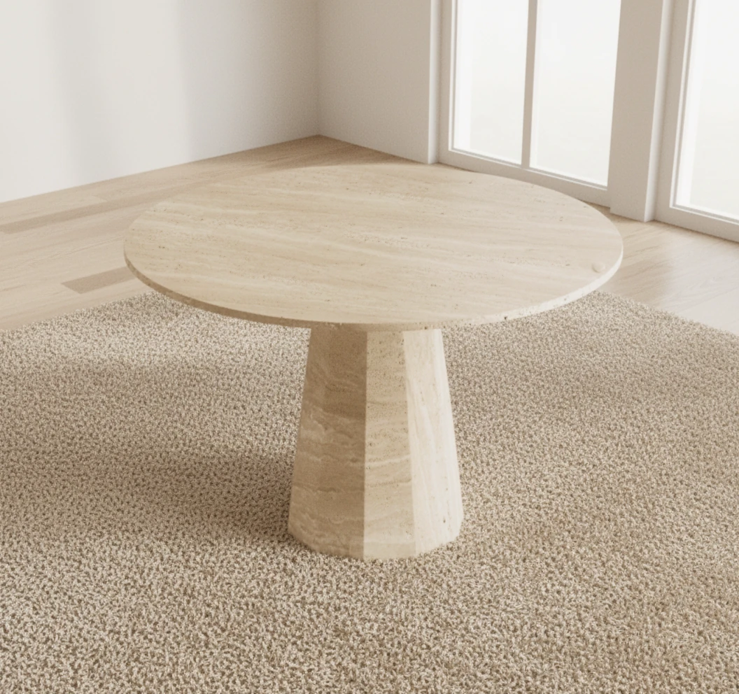 Navy Traverten Yemek Masası