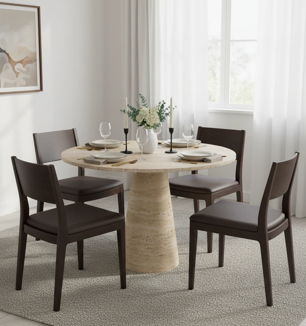 Yuka Traverten Yemek Masası