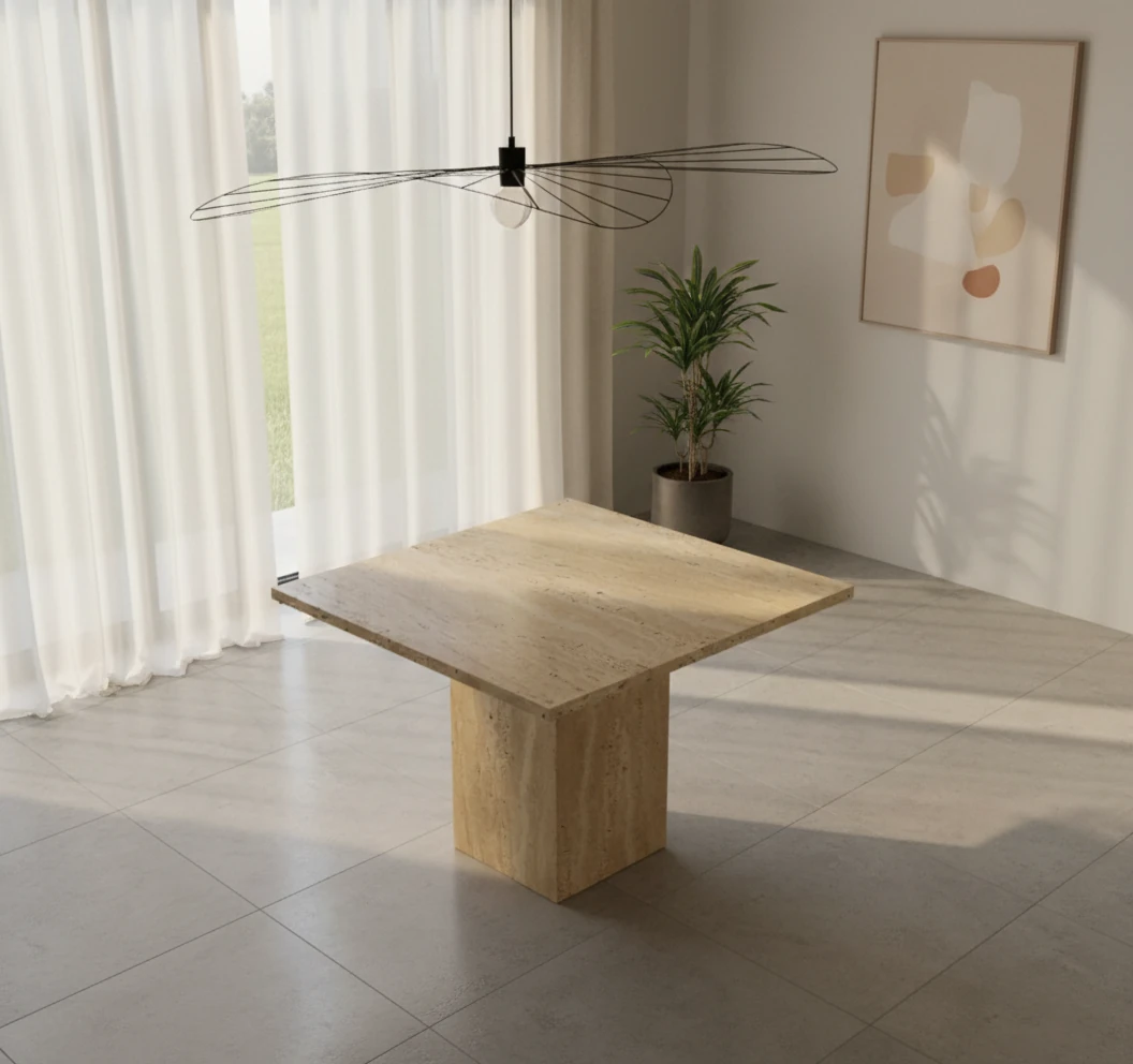 Core Traverten Yemek Masası