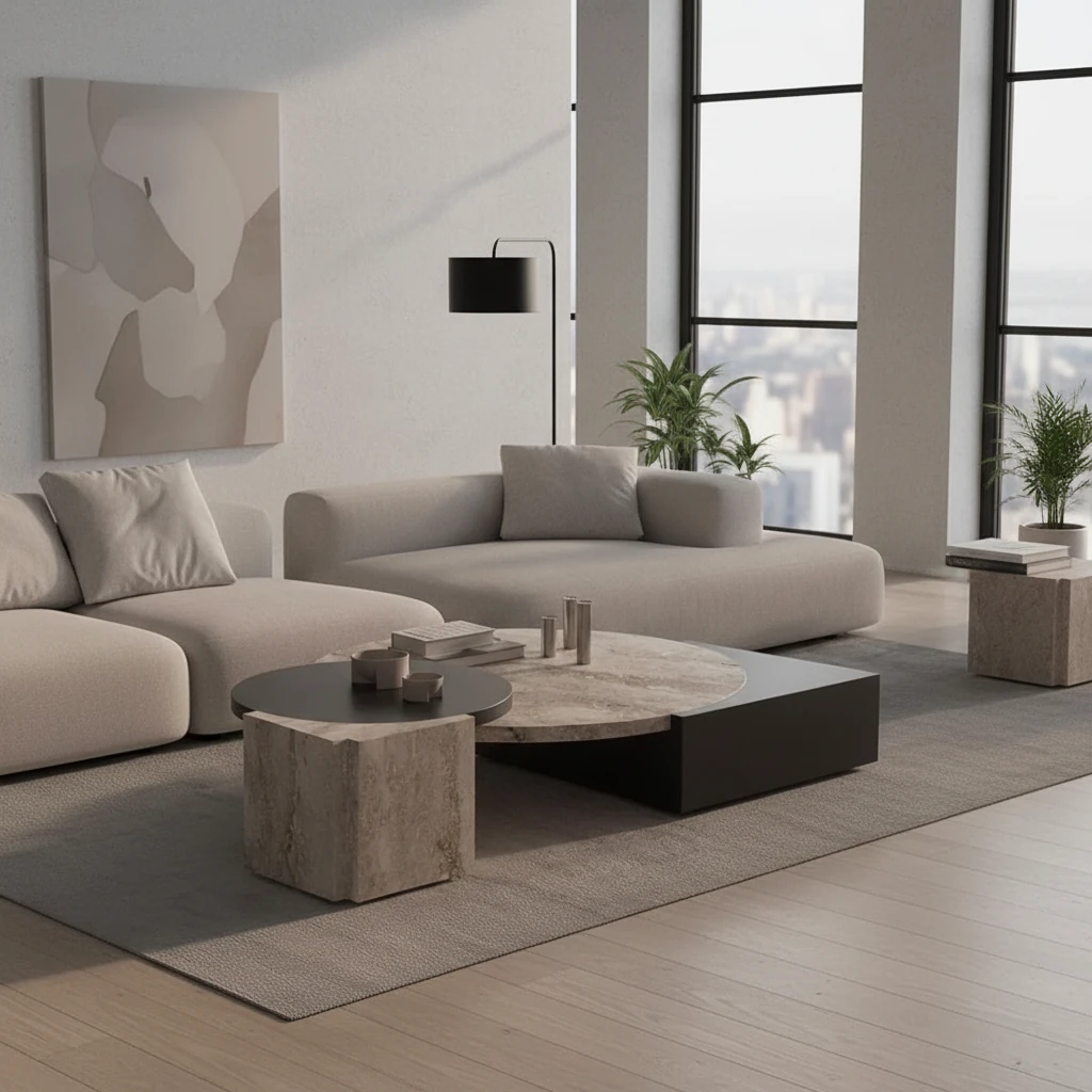 Livio Traverten Orta Sehpa