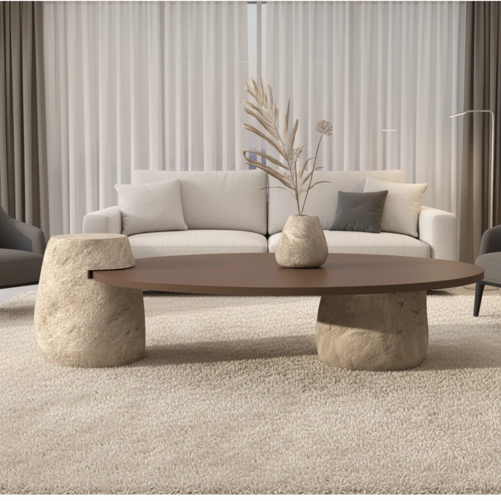 Saturn Traverten Orta Sehpa