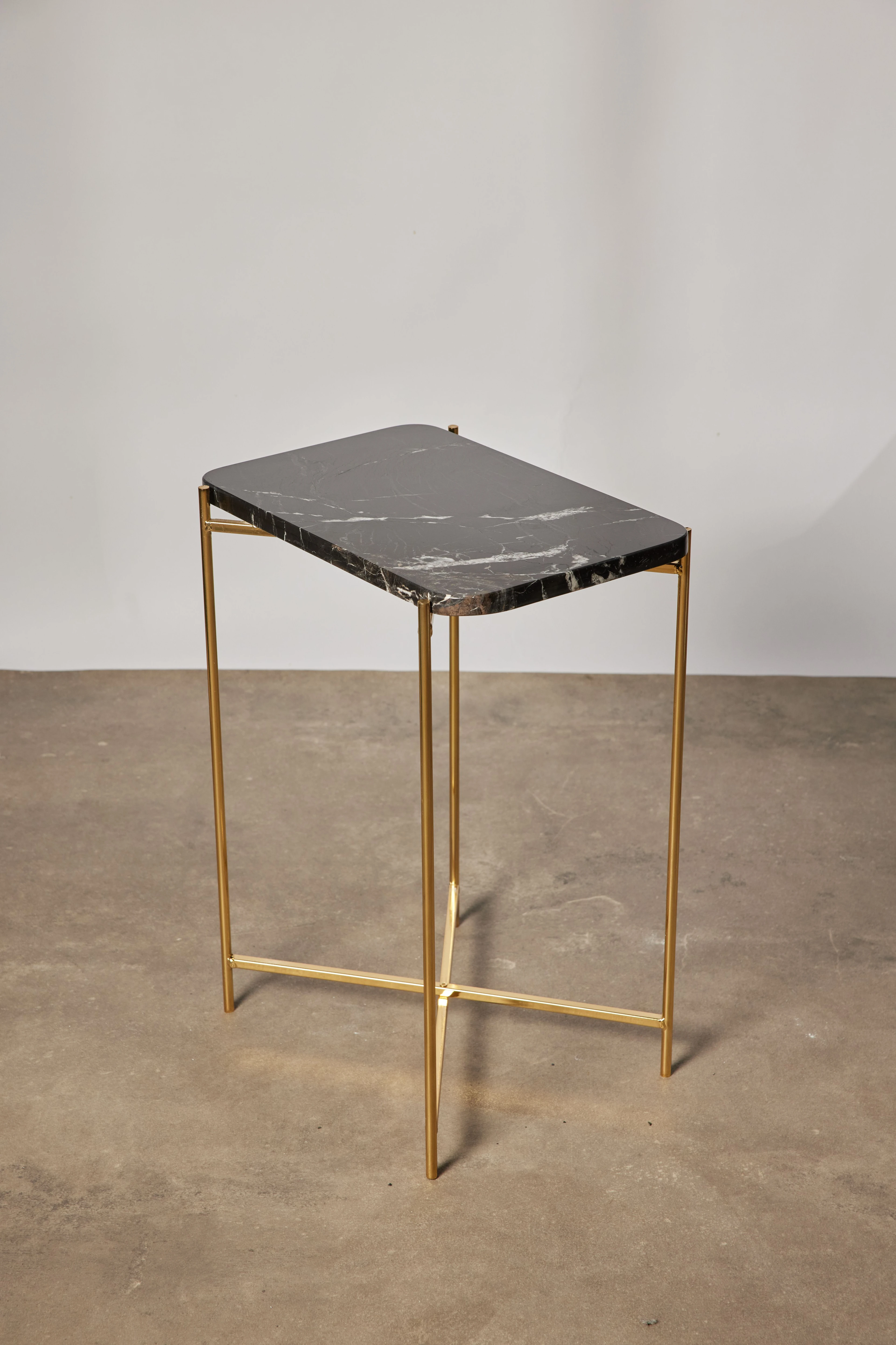 Luna Siyah Mermer Yan Sehpa 