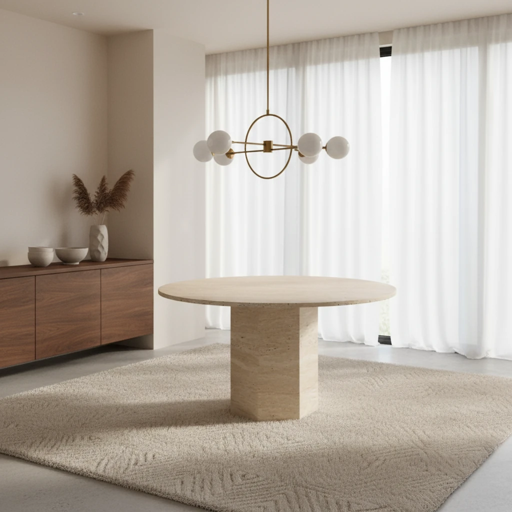 Nord Traverten Yemek Masası