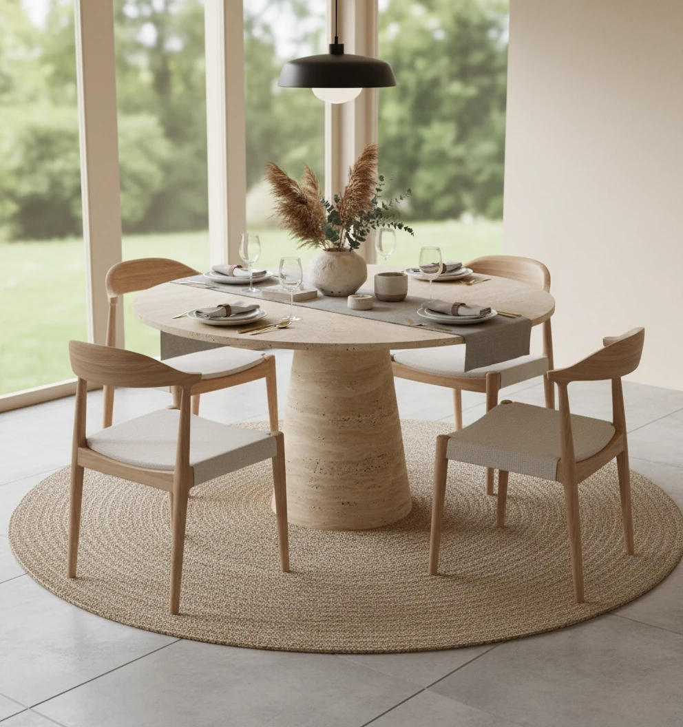 Yuka Traverten Yemek Masası