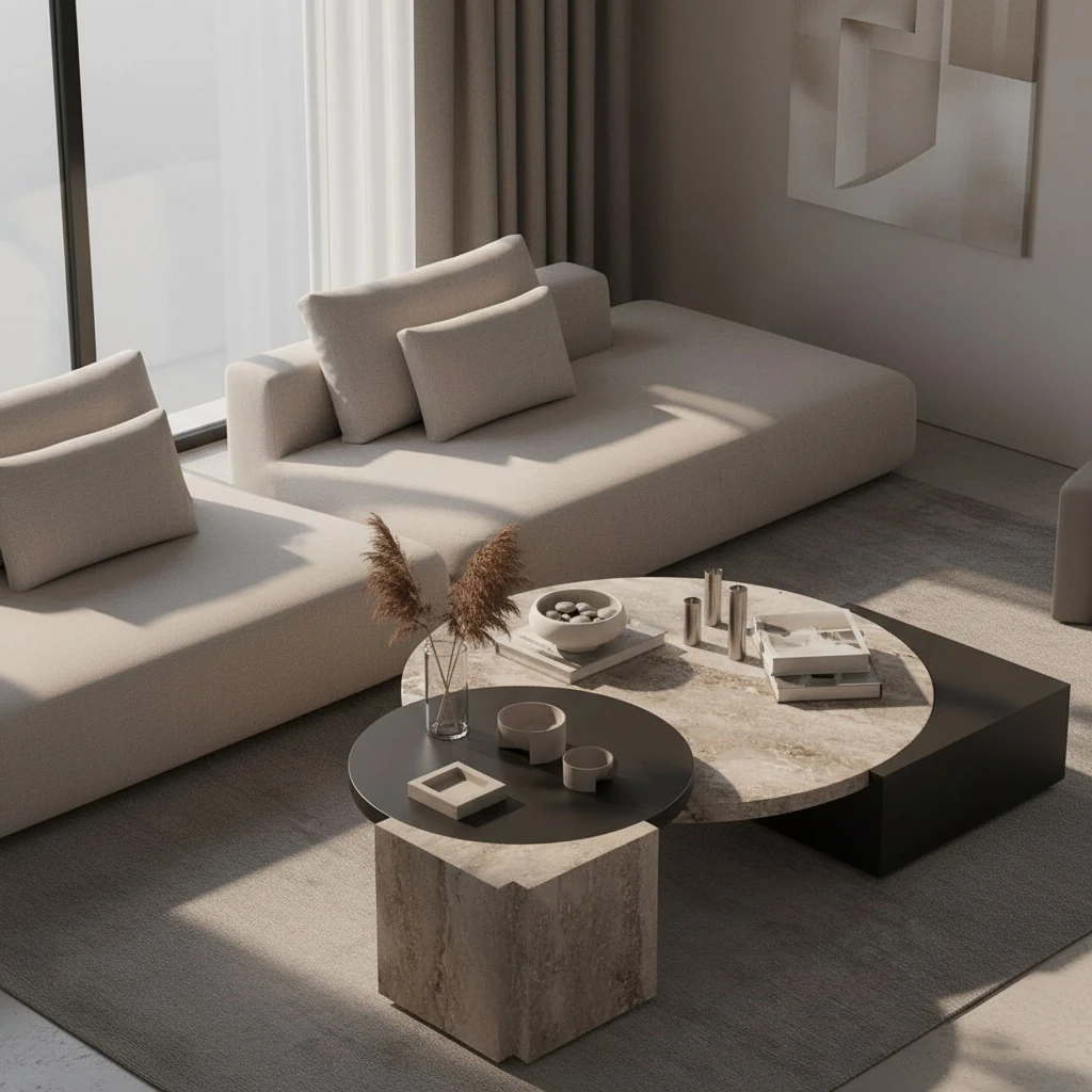 Livio Traverten Orta Sehpa