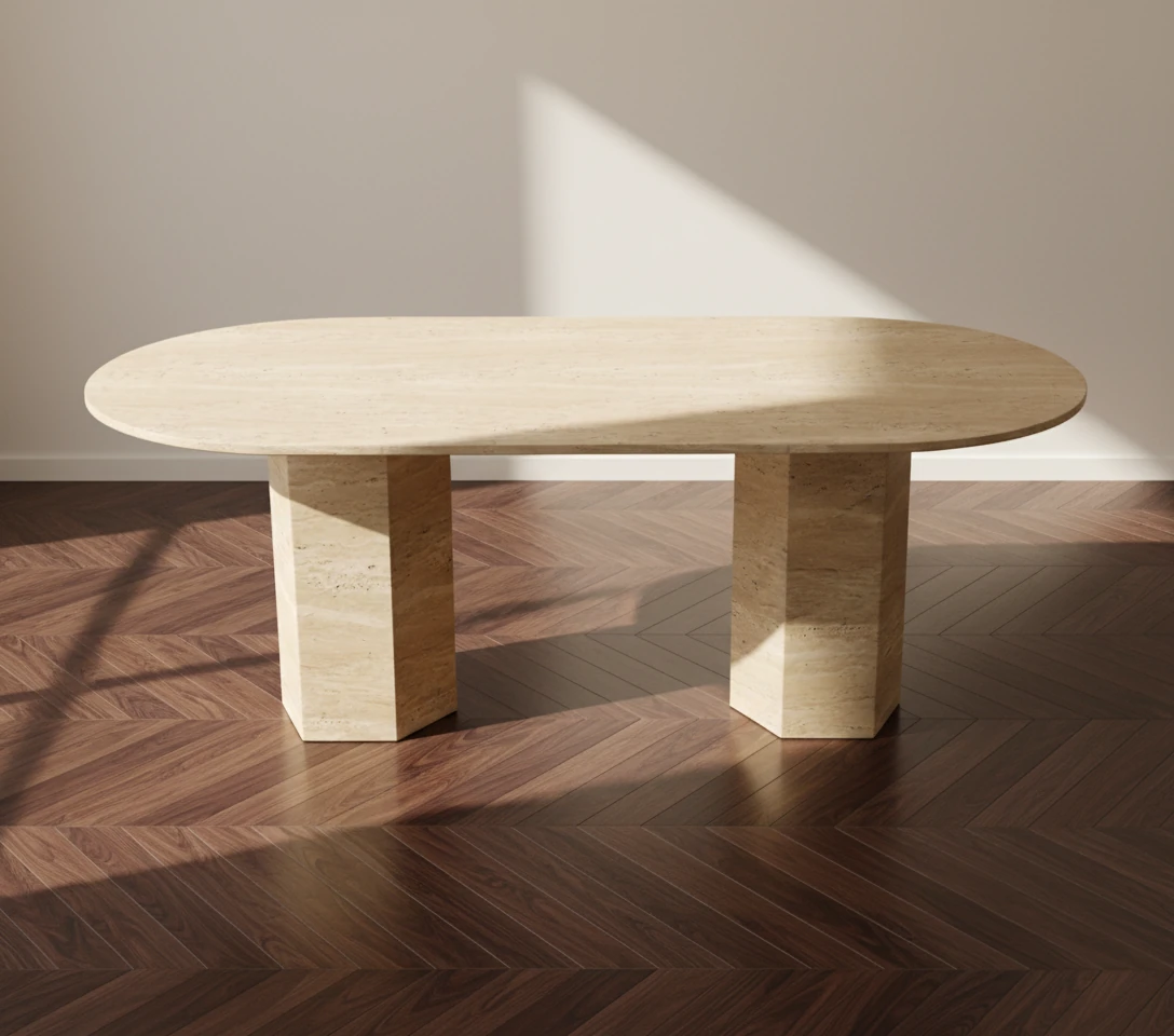 Aura Traverten Yemek Masası