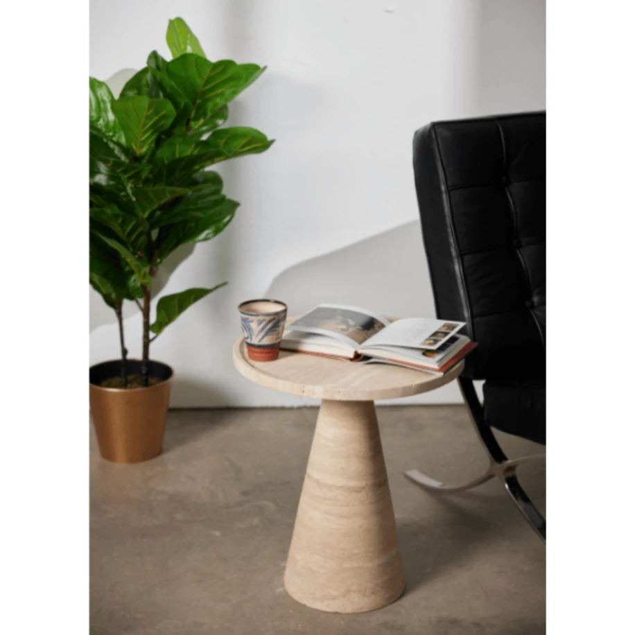 Vela Traverten Yan Sehpa