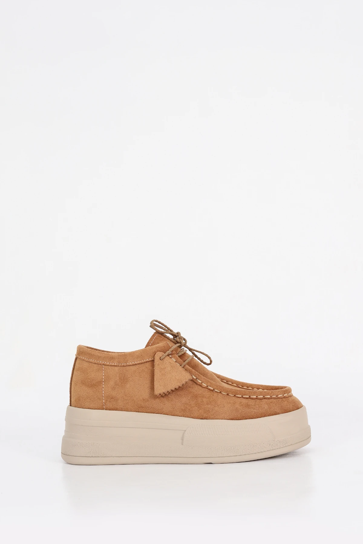 FRM 0038 Bağcıklı Tabanlı Loafer - TABA SÜET