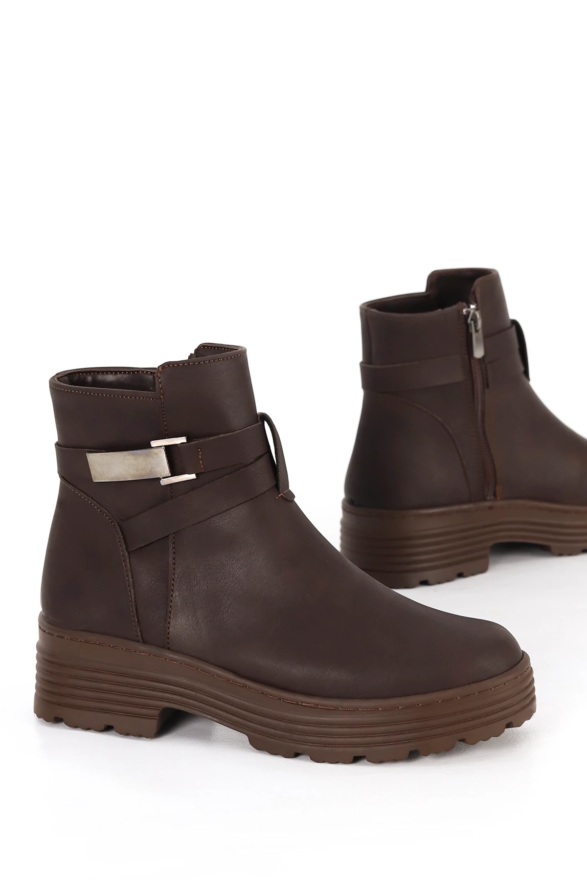 BLN S230 Kemer Toka Detaylı Termo Taban Yarım Bot - KAHVE