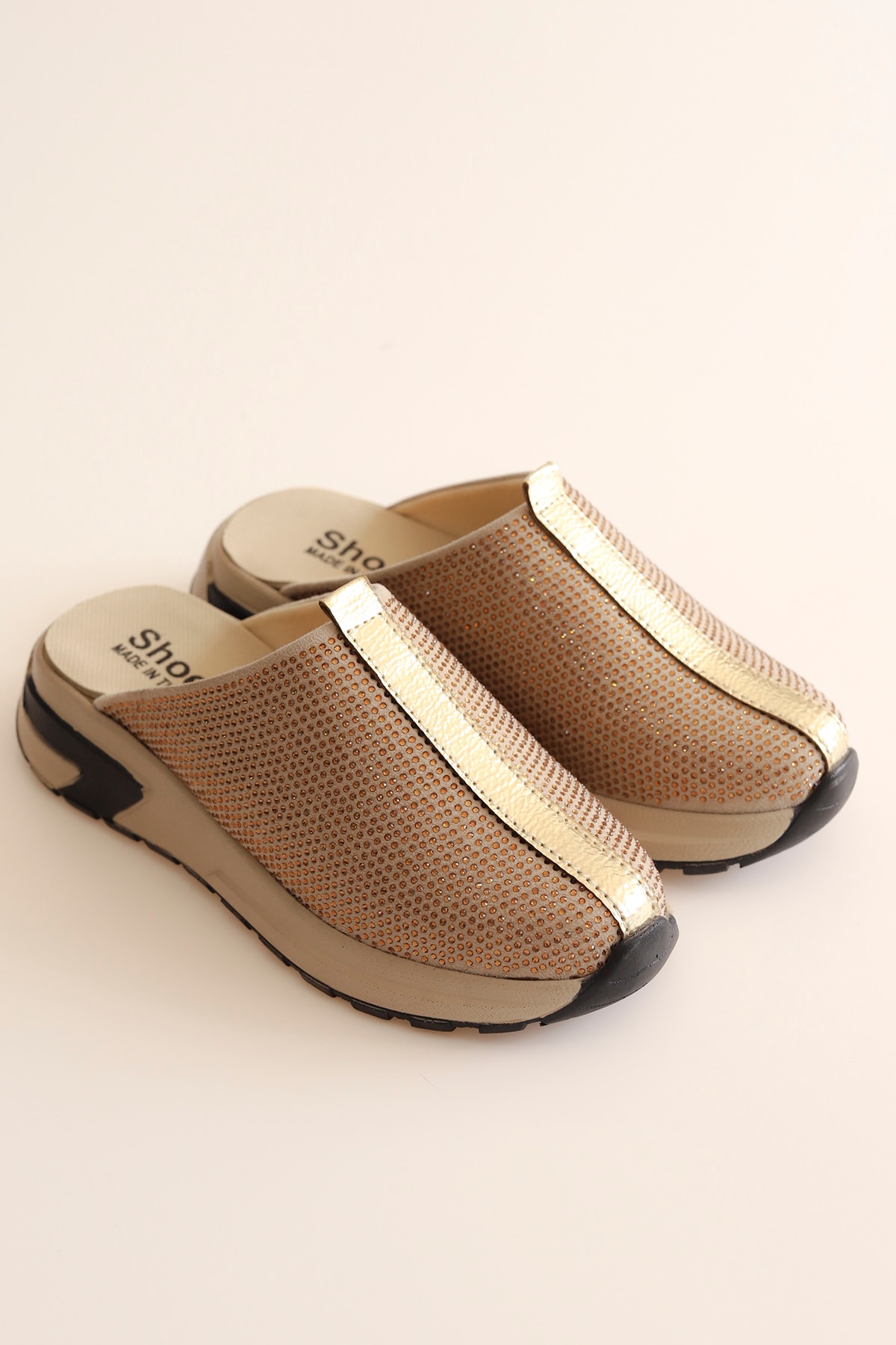 LN 05 Taş Detaylı Terlik - GOLD