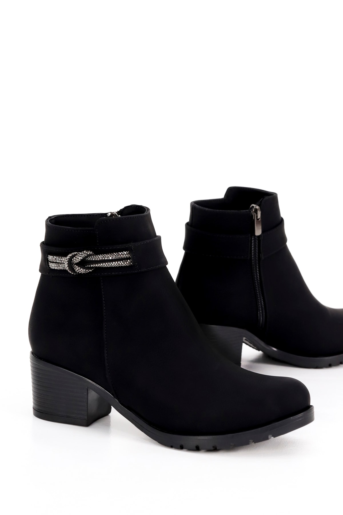 BLN N210 Yanı Taş Detaylı Bilekte Yarım Bot