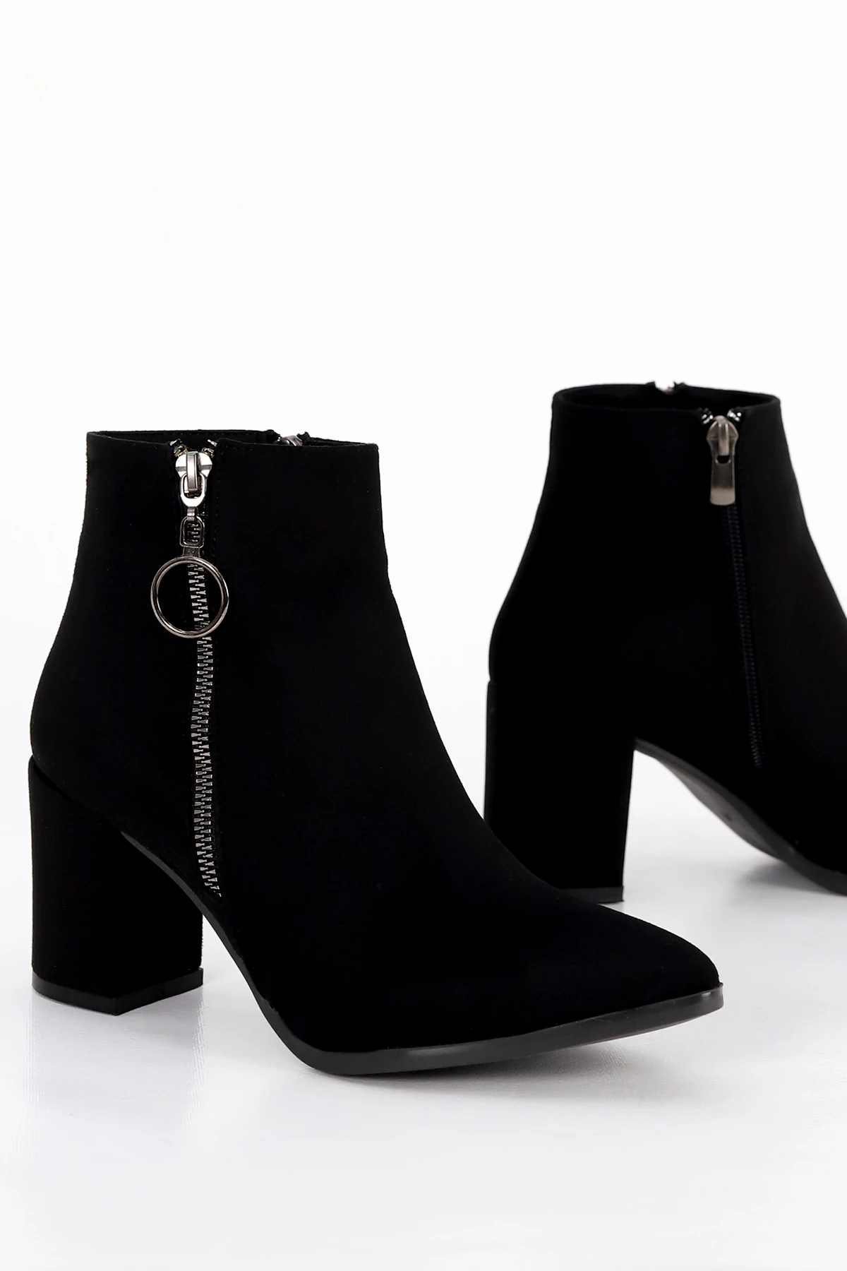 AHM 004 Yan Fermuar Detay Topuklu Bot