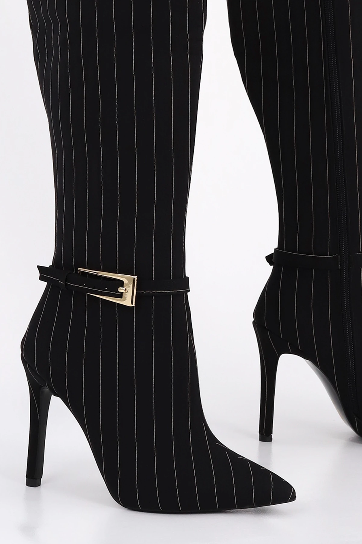 RSD 1235 Kemer Toka Detay Çizgili  Diz Altı Çizme - SİYAH