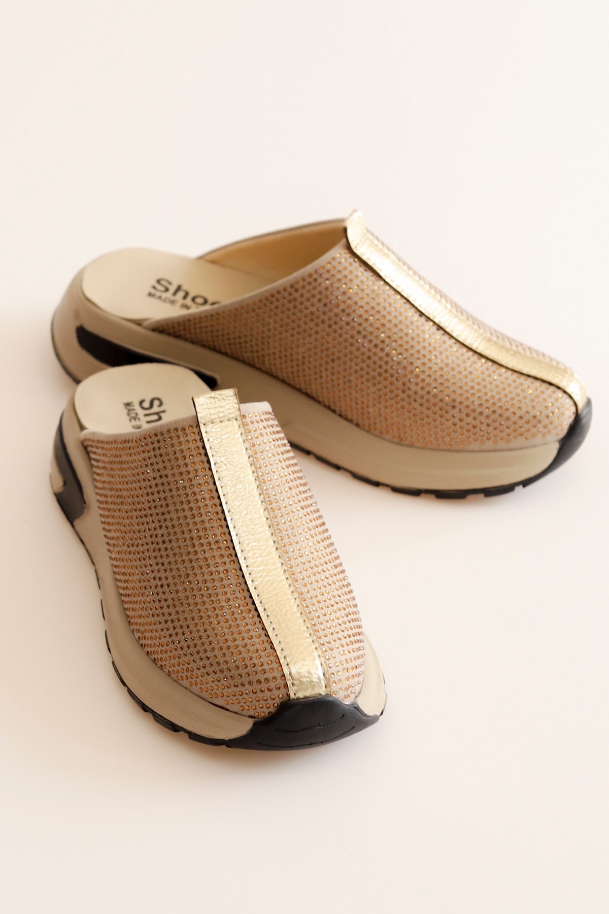 LN 05 Taş Detaylı Terlik - GOLD