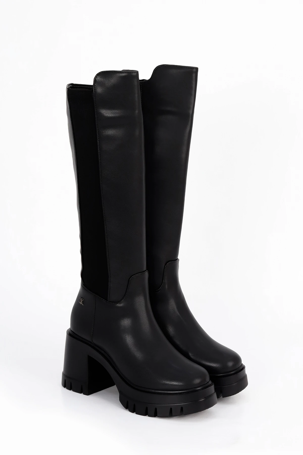 BT900 Arka Streç Kumaş Diz Altı Çizme - SİYAH