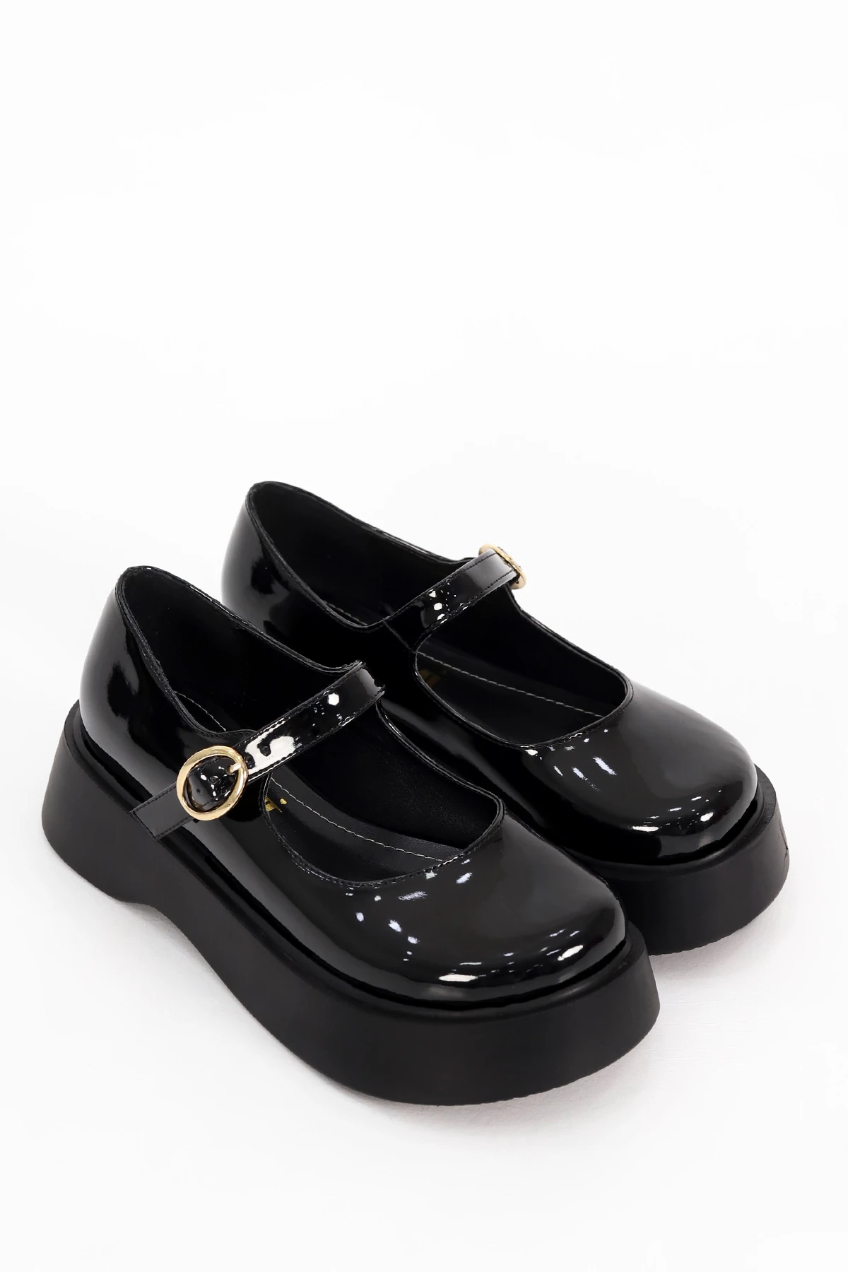 SM 4022 Baretli Toka Detaylı Tabanlı Loafer - SİYAH RUGAN