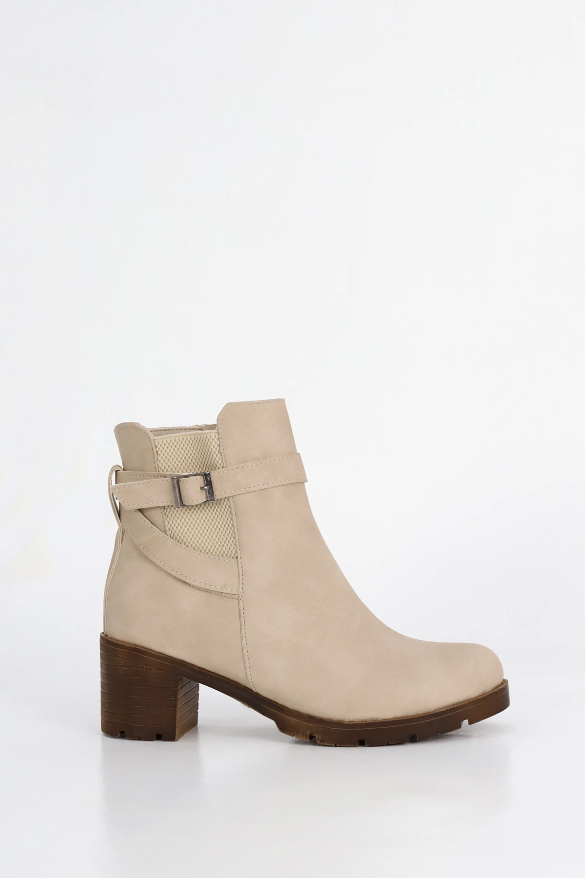 BLN 730 Yan Toka & Lastik Detay Orta Topuklu Bot