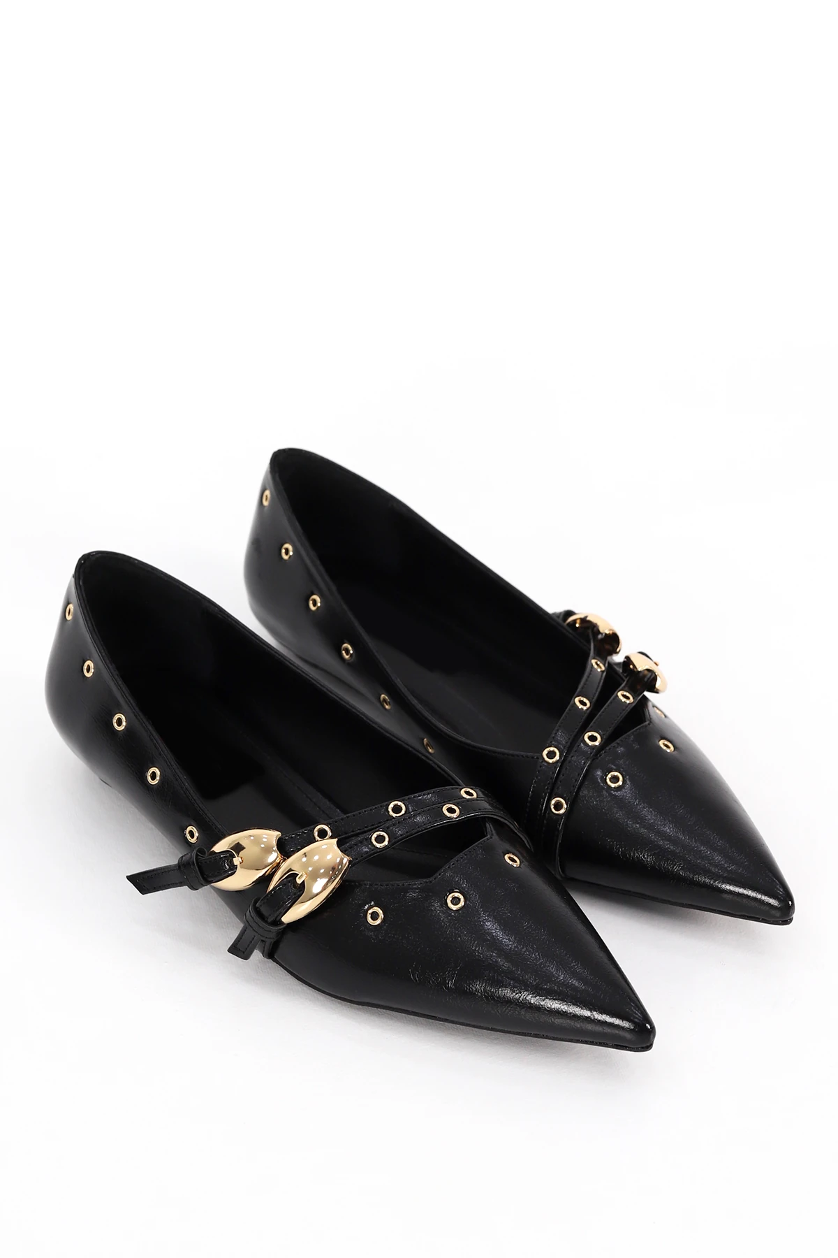 RSD 215 Çift Toka Detaylı Alçak Topuklu Ayakkabı - SİYAH