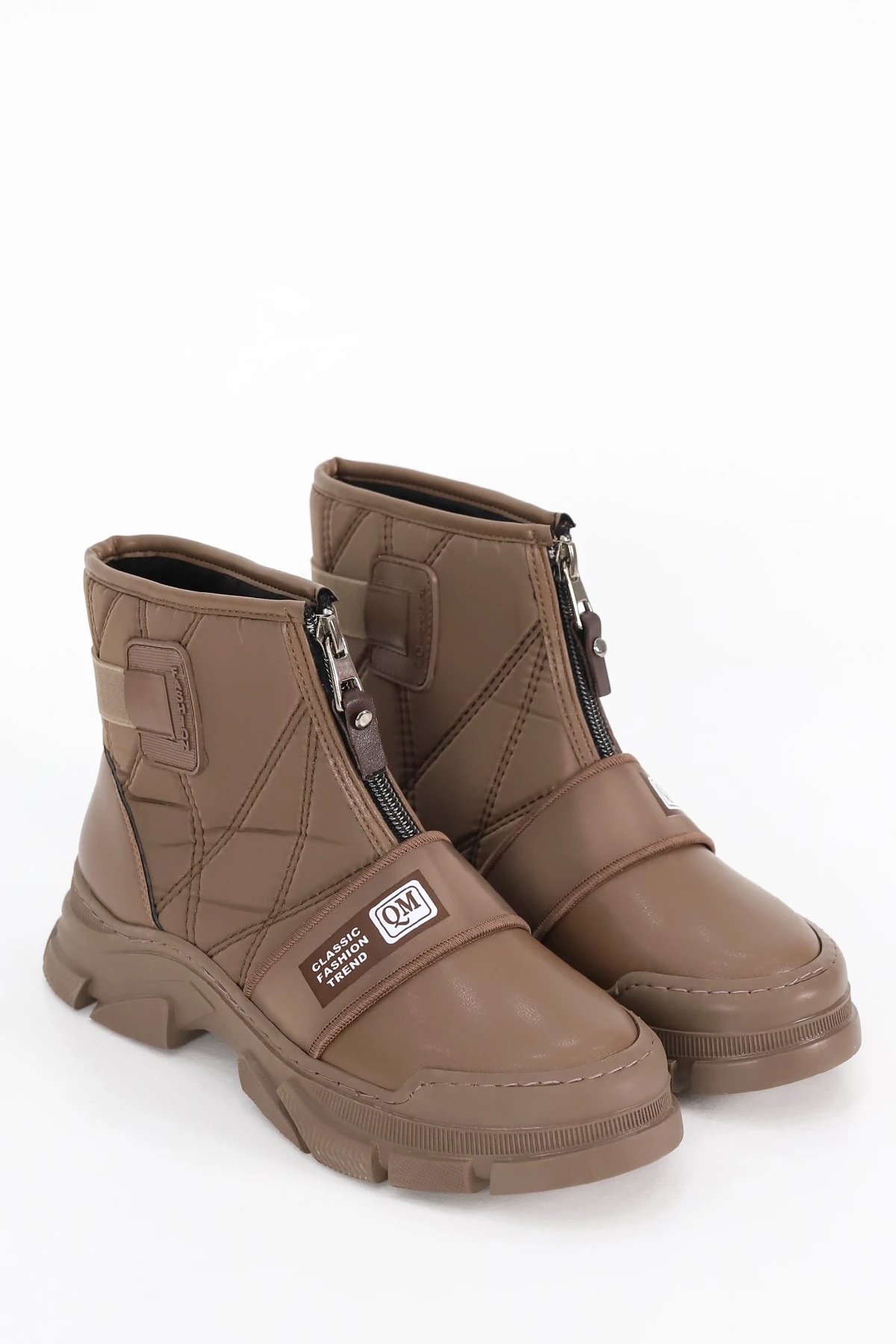 CNF 0574 Paraşüt Kumaş Önden Fermuar Detay Kısa Bot